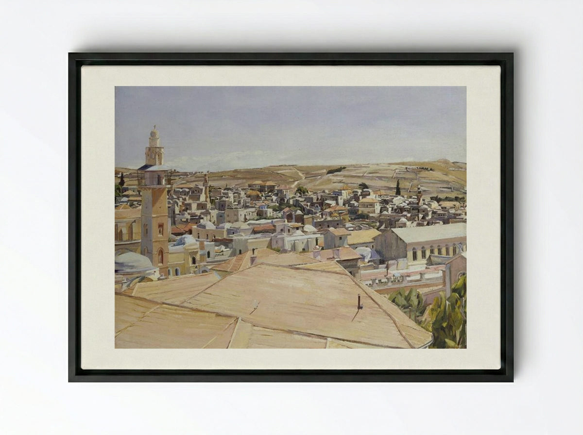 Jerusalem, Looking to Mount Scopus - David Bomberg - Framed Canvas Black