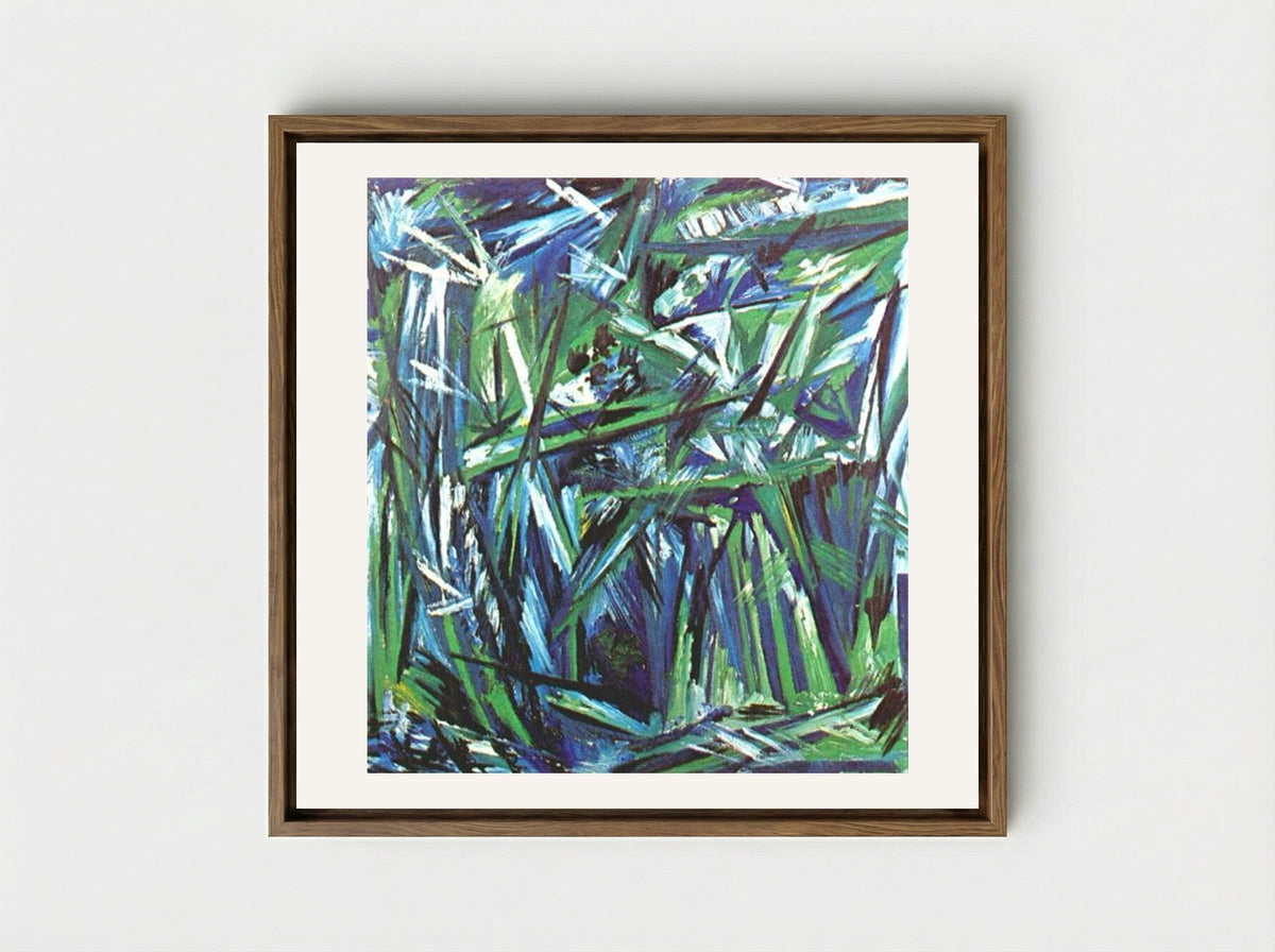 Green Forest - Natalia Goncharova - Framed Canvas Wood