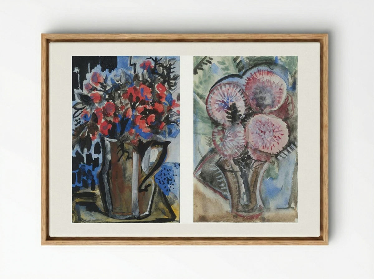Still Life with a Tiger Lily - Natalia Goncharova - Framed Canvas Wood