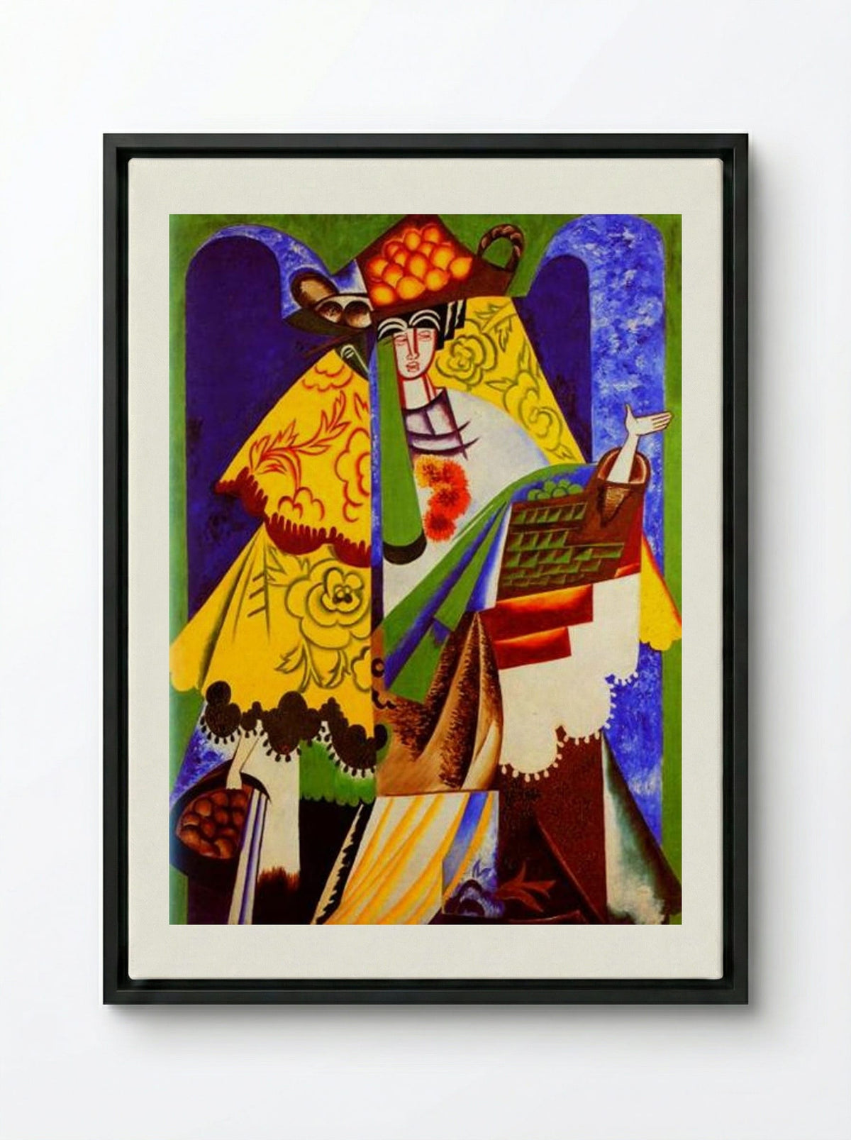Orange Vendor, Spain - Natalia Goncharova - Framed Canvas Black