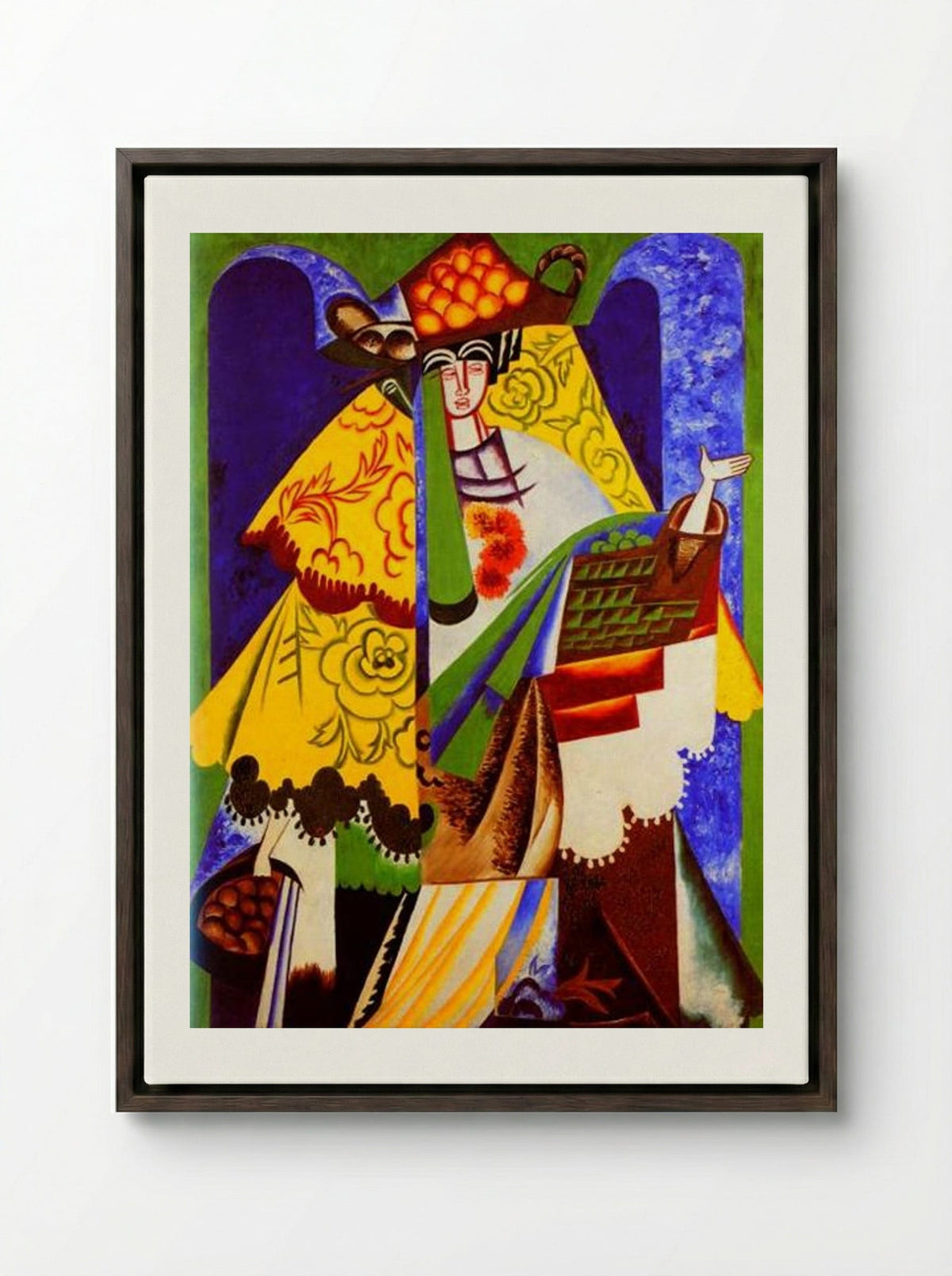 Orange Vendor, Spain - Natalia Goncharova - Framed Canvas Dark Wood