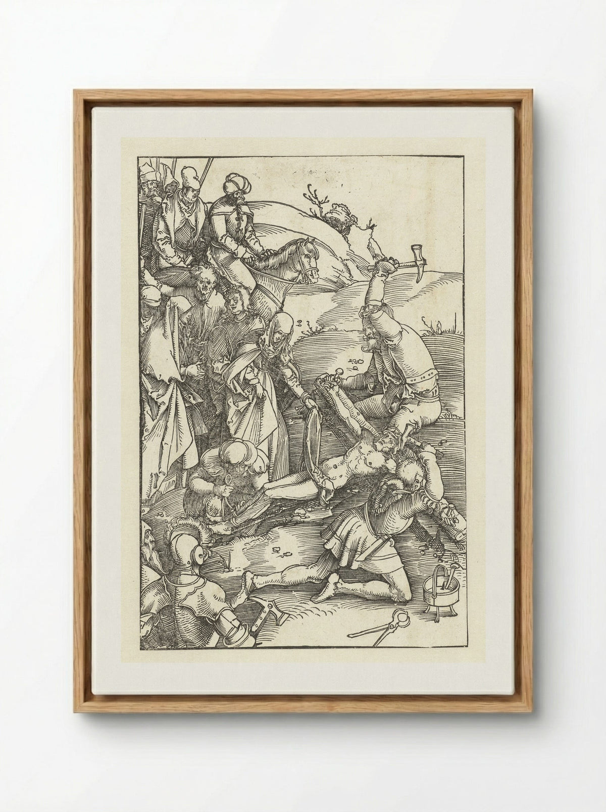 Christ Nailed to the Cross - Hans Baldung Grien - Framed Canvas Wood