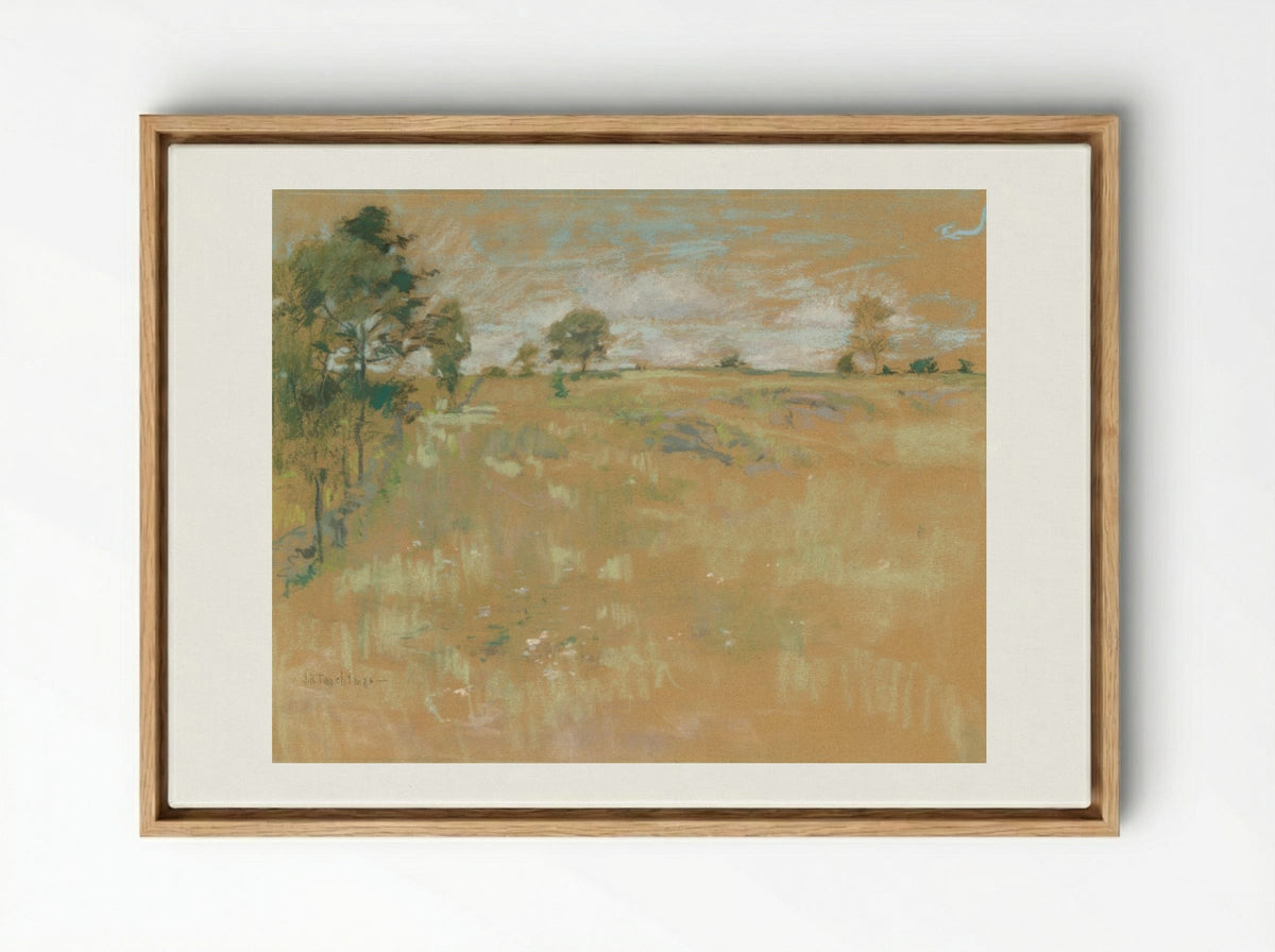 Pastures, Branchville, Connecticut - John Henry Twachtman - Framed Canvas Wood