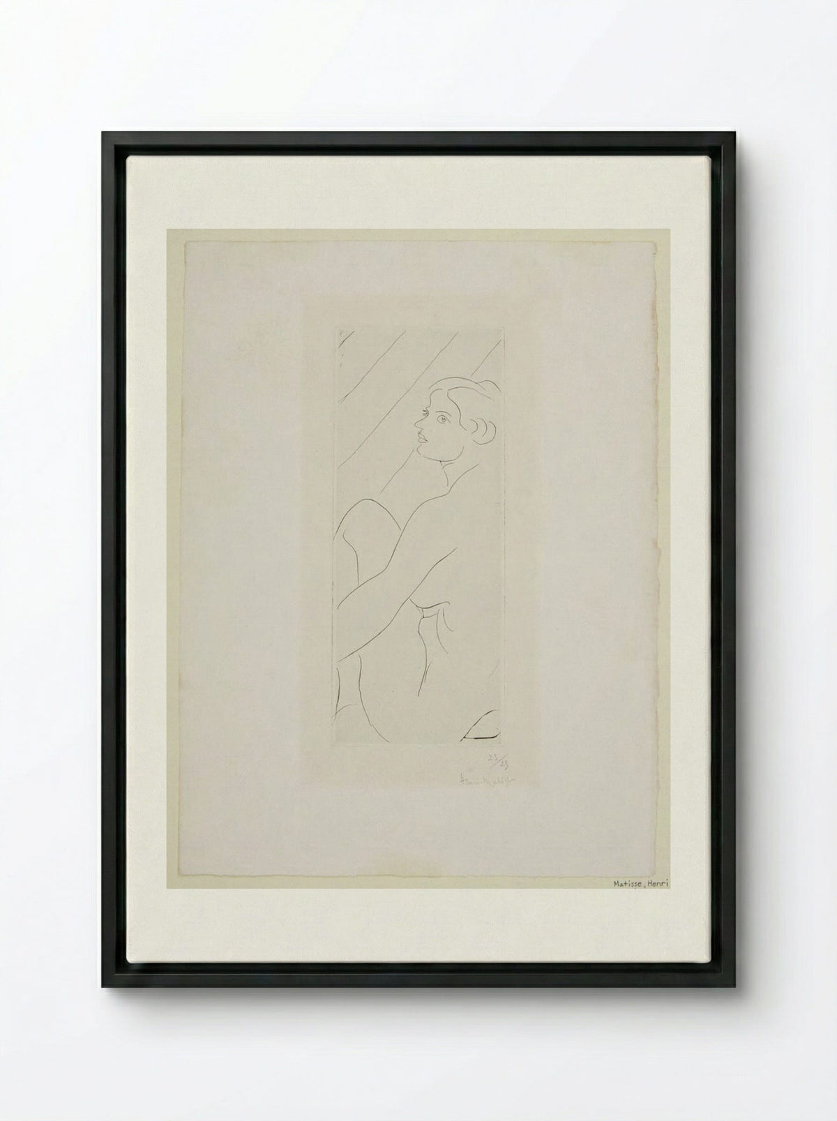 Seated Female Nude - Henri Matisse - Framed Canvas Black
