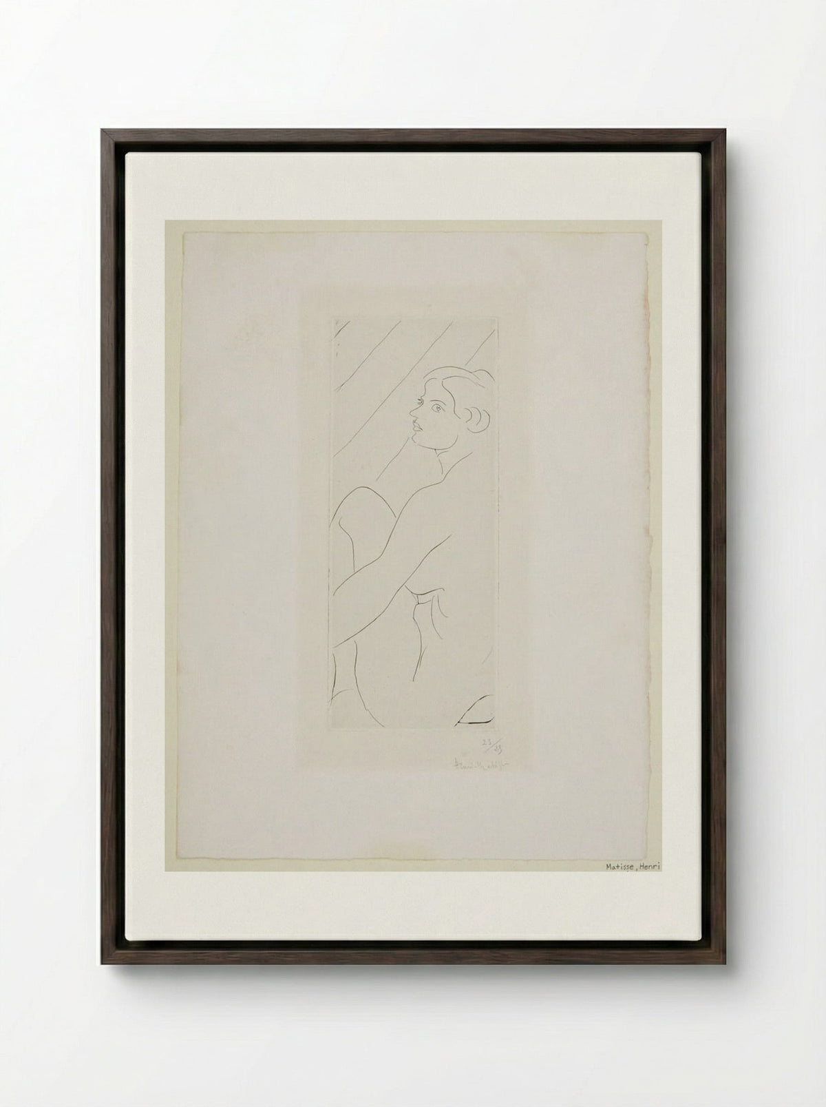 Seated Female Nude - Henri Matisse - Framed Canvas Dark Wood