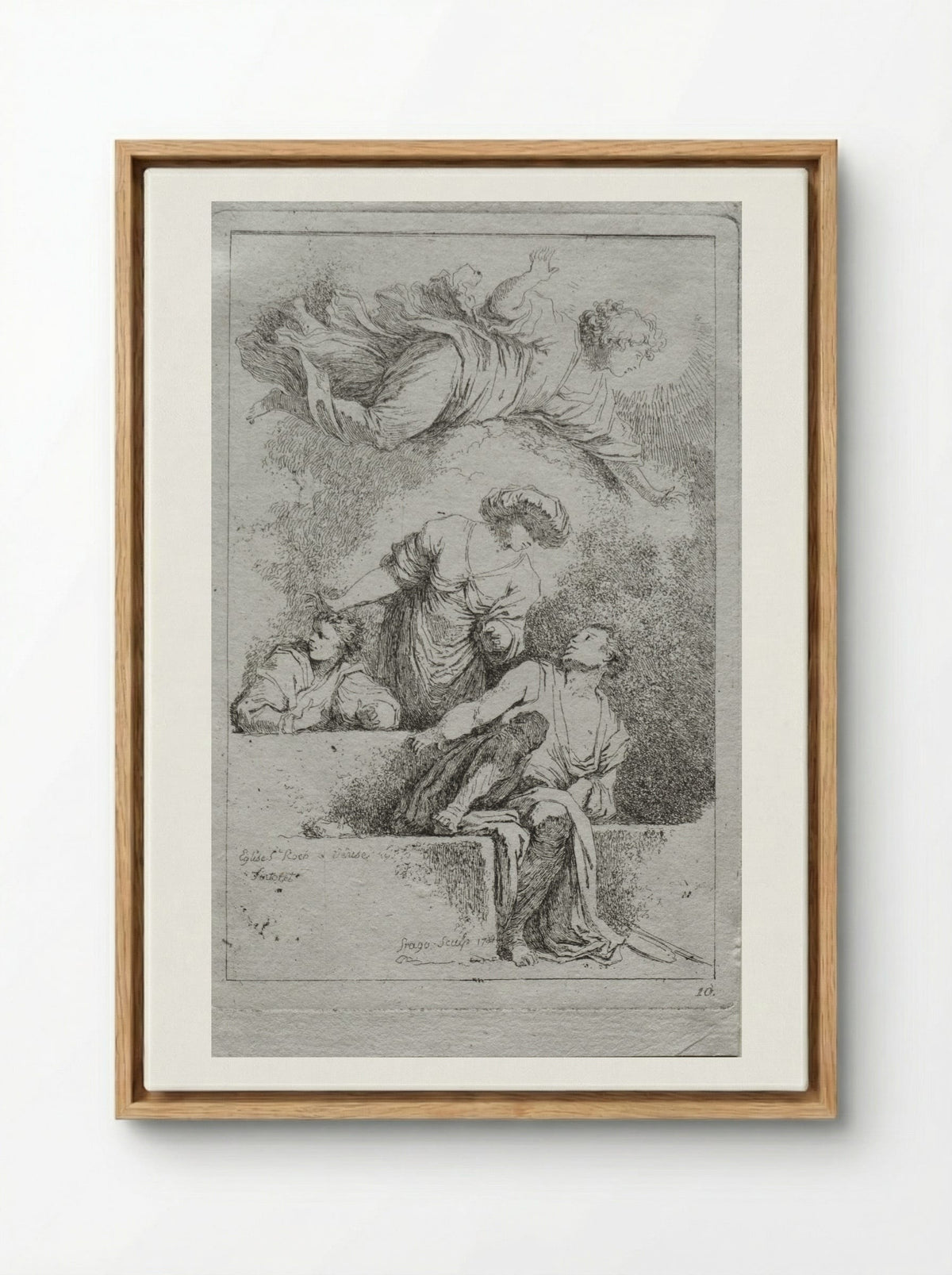 The Disciples at the Tomb - Jean-Honoré Fragonard - Framed Canvas Wood