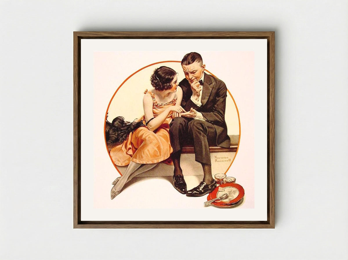 Girl Reading Palm - Norman Rockwell - Framed Canvas Wood