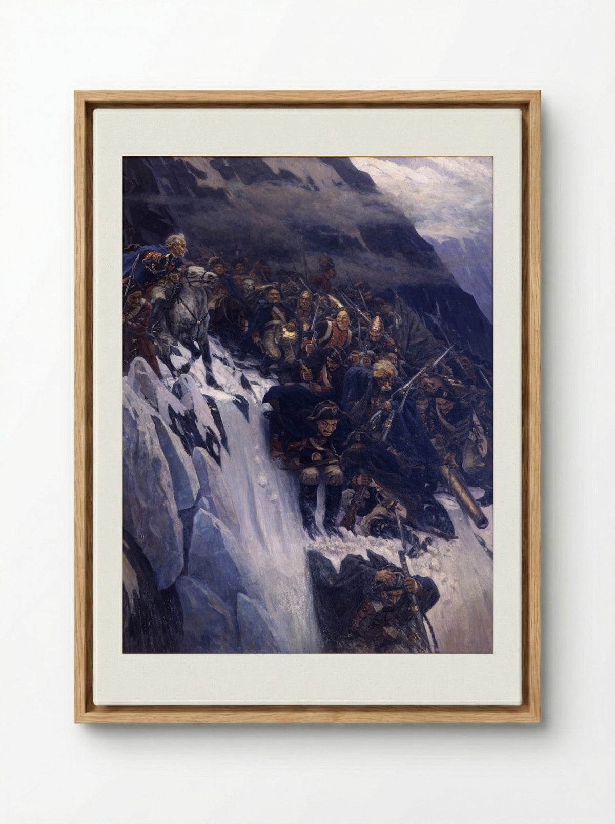 Suvorov Crossing the Alps - Vasily Surikov - Framed Canvas Wood