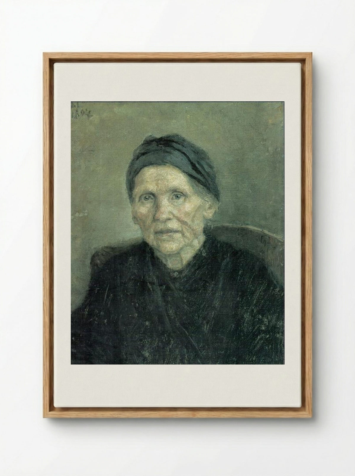 Portrait of the Artist's Mother - Vasily Surikov - Framed Canvas Wood