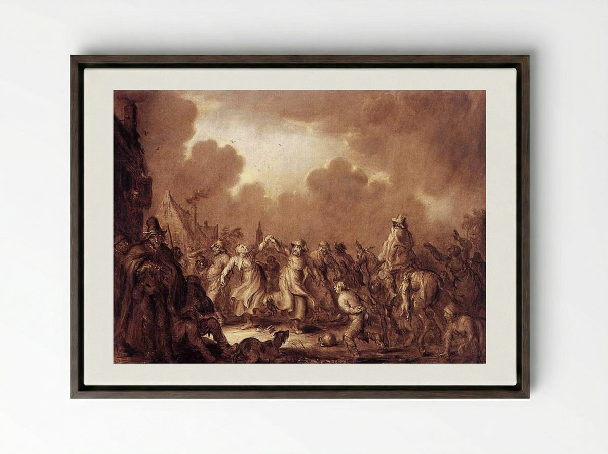 Fools Have the Most Fun - Adriaen van de Venne - Framed Canvas Dark Wood