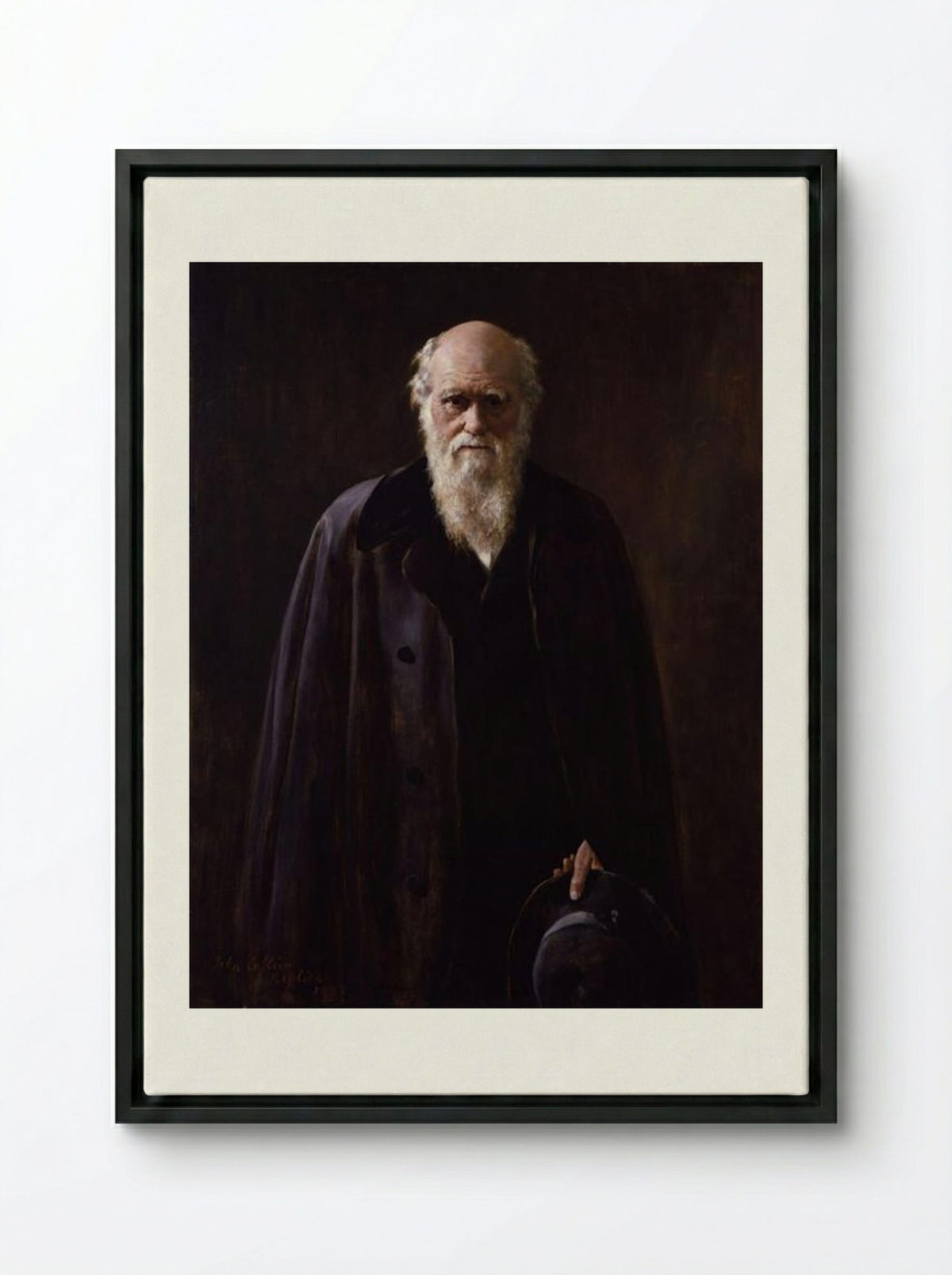 Charles Robert Darwin - John Collier - Framed Canvas Black
