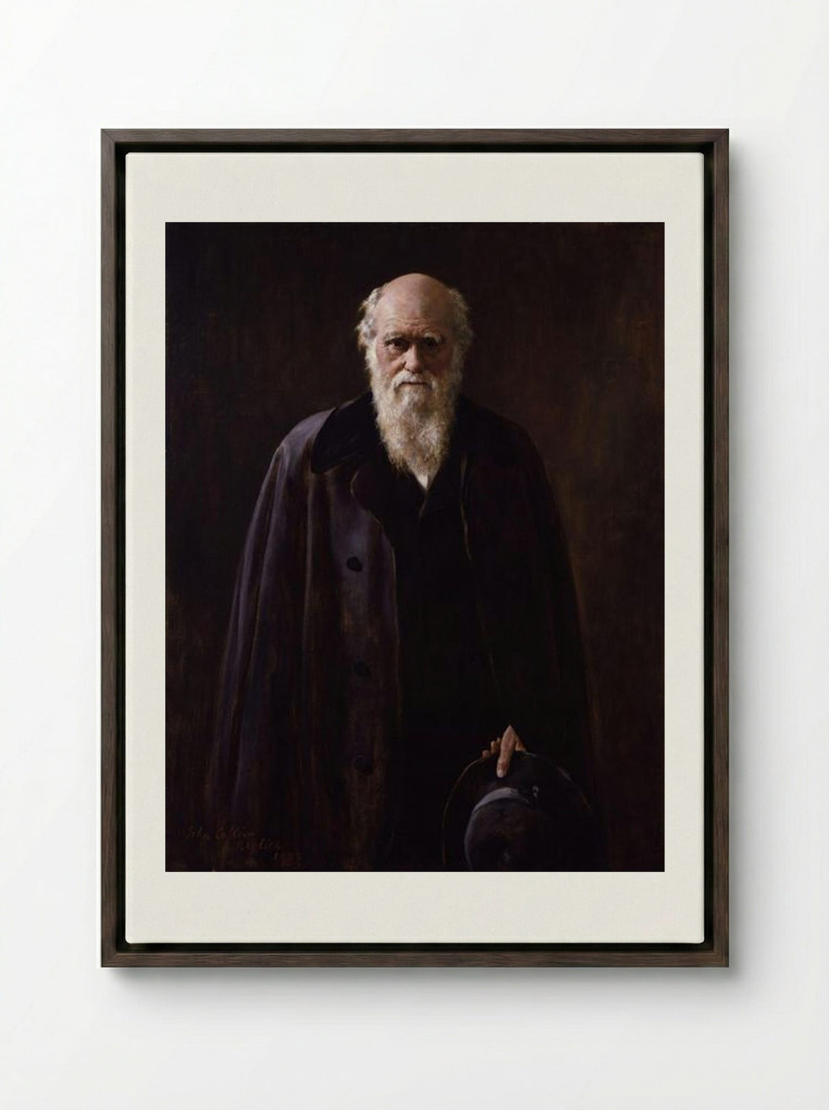 Charles Robert Darwin - John Collier - Framed Canvas Dark Wood