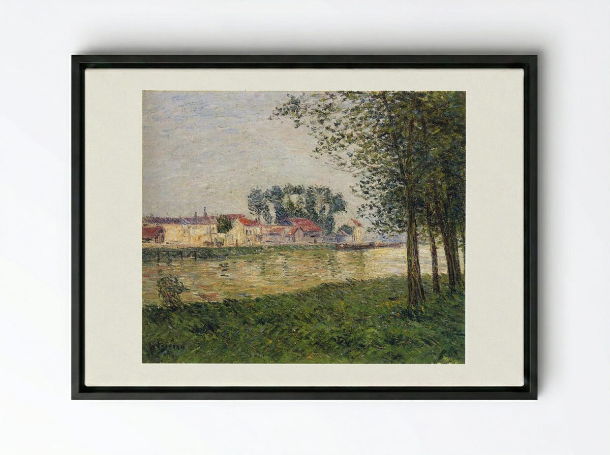 By the Oise at Parmain - Gustave Loiseau - Framed Canvas Black