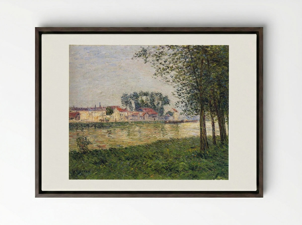 By the Oise at Parmain - Gustave Loiseau - Framed Canvas Dark Wood