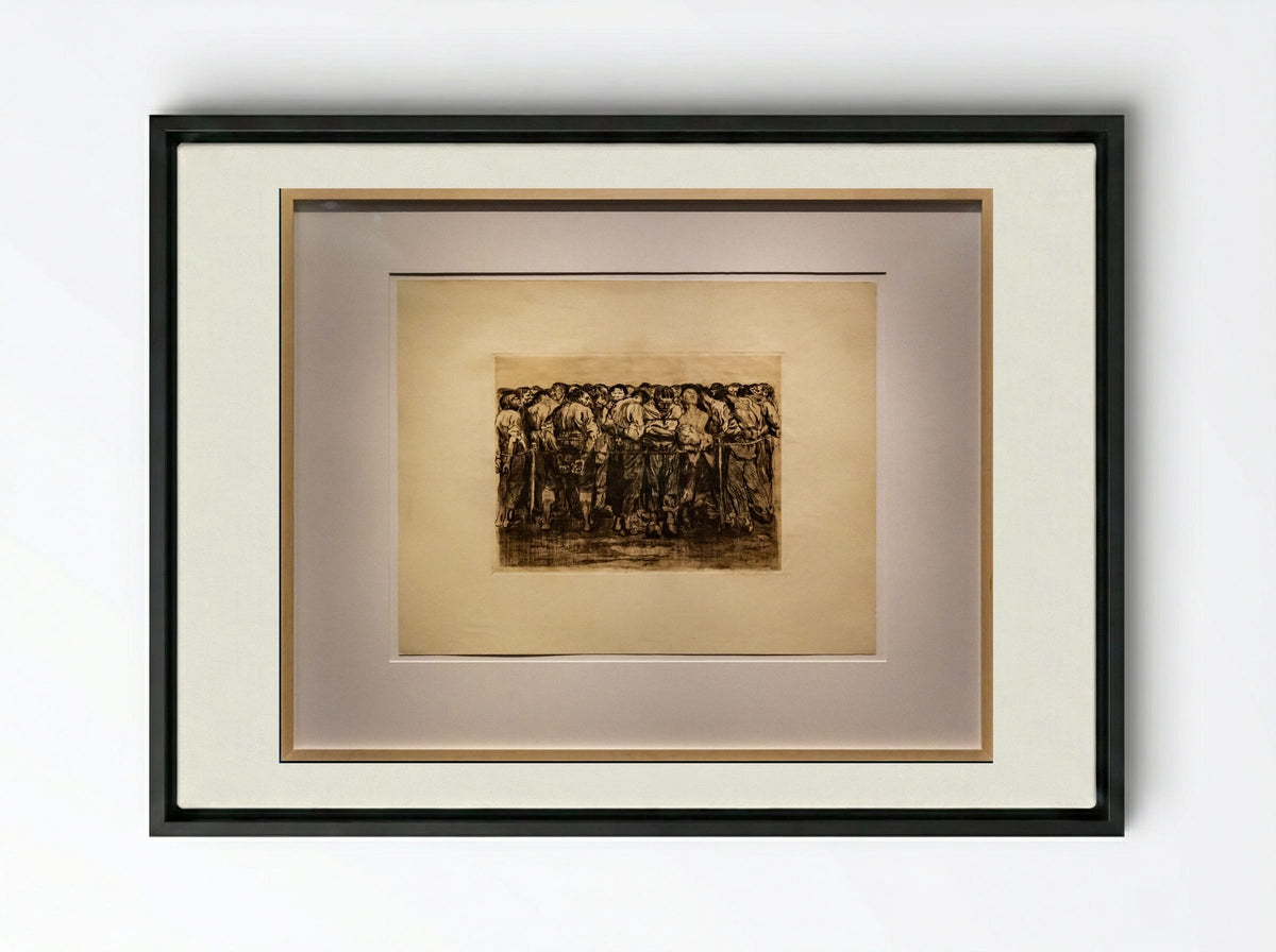 The Prisoners - Käthe Kollwitz - Framed Canvas Black