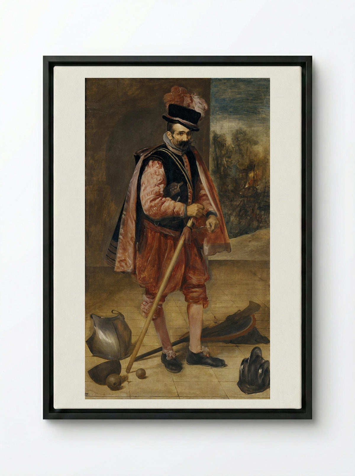 The Jester Don Juan of Austria - Diego Velázquez - Framed Canvas Black