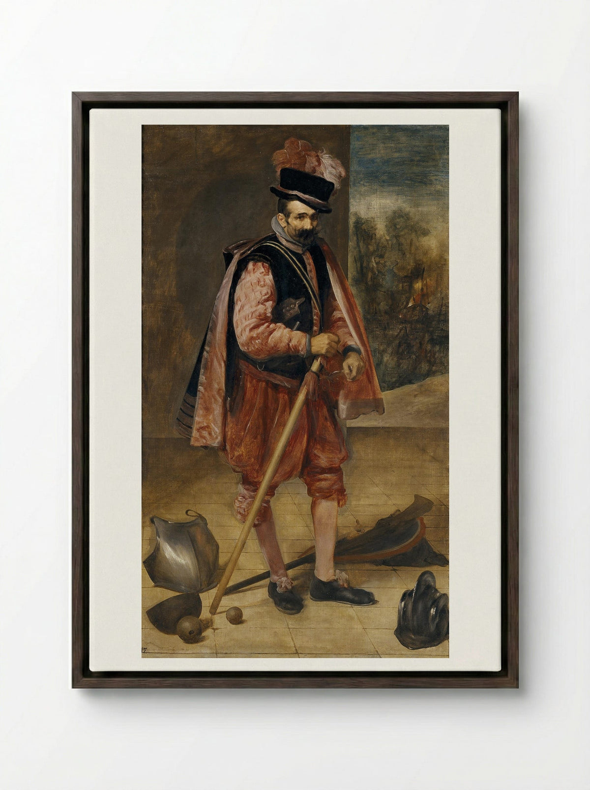 The Jester Don Juan of Austria - Diego Velázquez - Framed Canvas Dark Wood