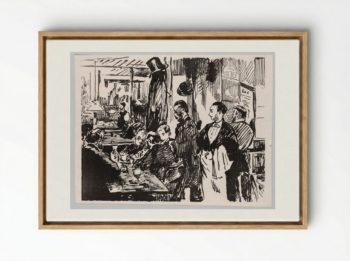 At the Café - Édouard Manet - Framed Canvas Wood