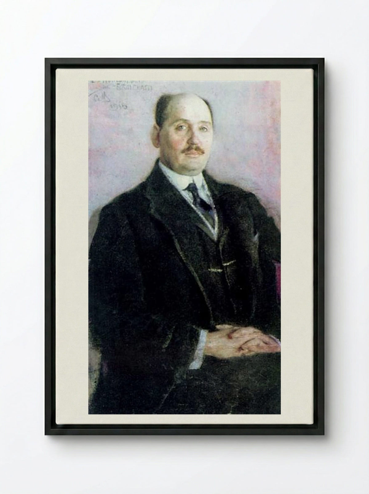 Self-Portrait - Nikolay Bogdanov-Belsky - Framed Canvas Black
