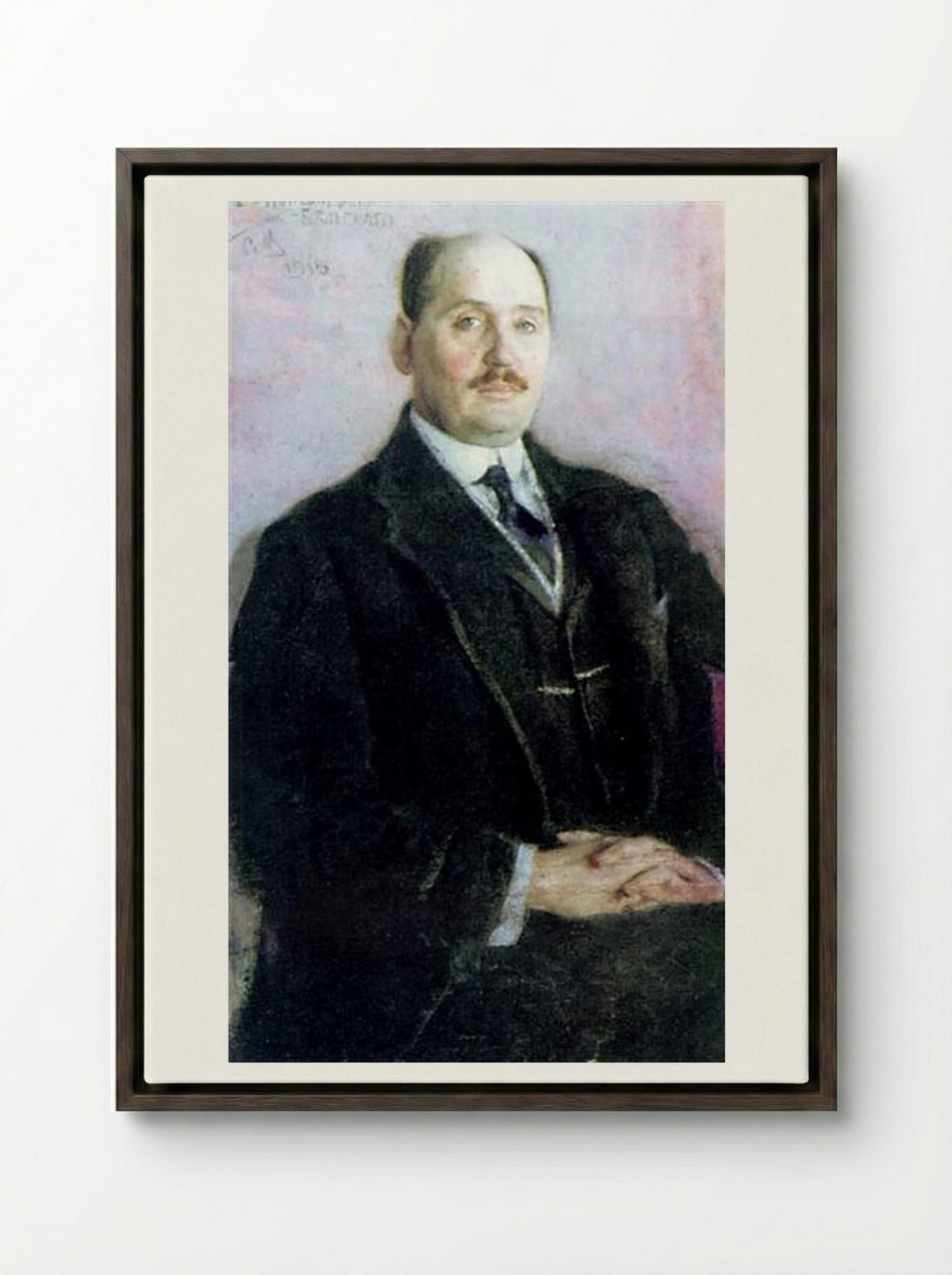 Self-Portrait - Nikolay Bogdanov-Belsky - Framed Canvas Dark Wood