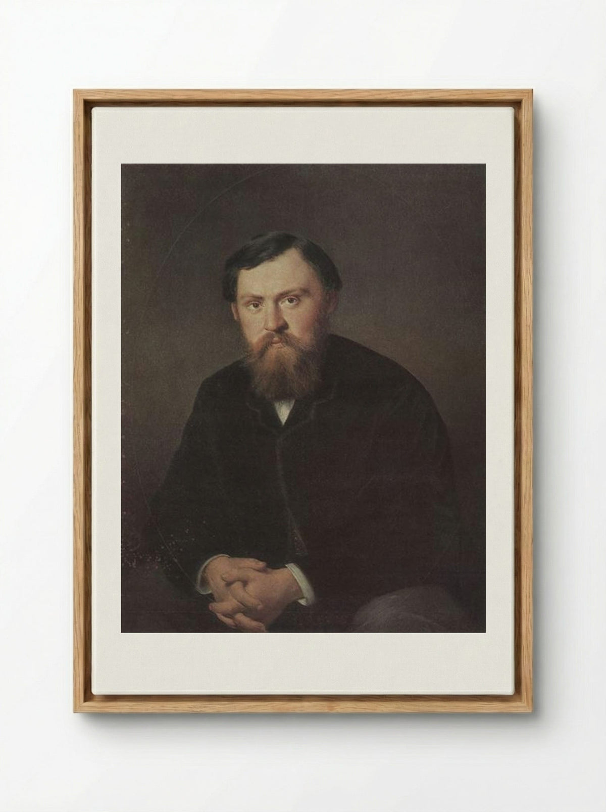 Portrait of A. A. Borisov - Vasily Perov - Framed Canvas Wood