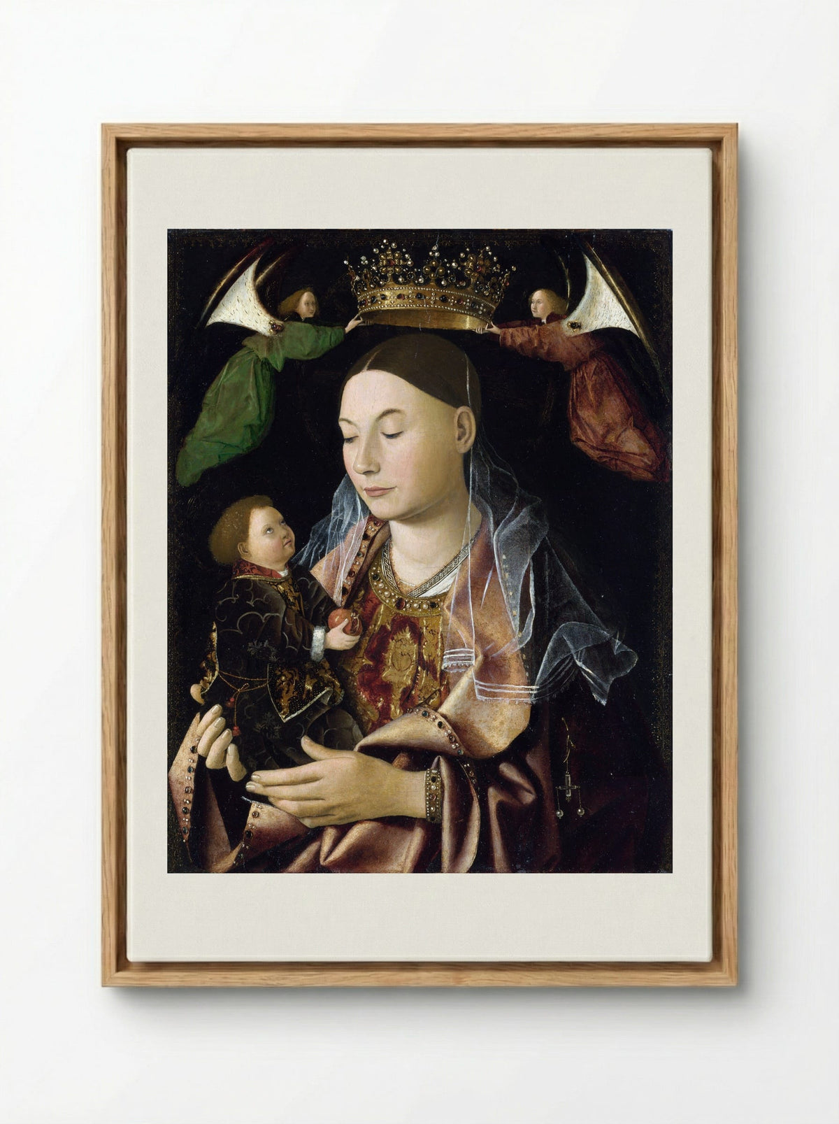 Madonna and Child (Salting Madonna) - Antonello da Messina - Framed Canvas Wood