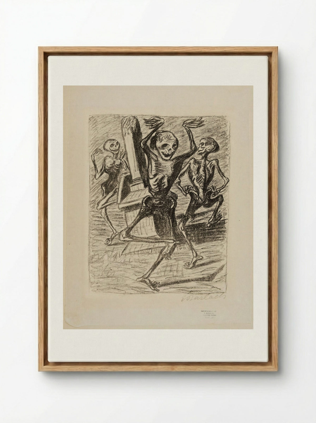 The Dance of the Dead 2: Three Dancing Skeletons - Ernst Barlach - Framed Canvas Wood