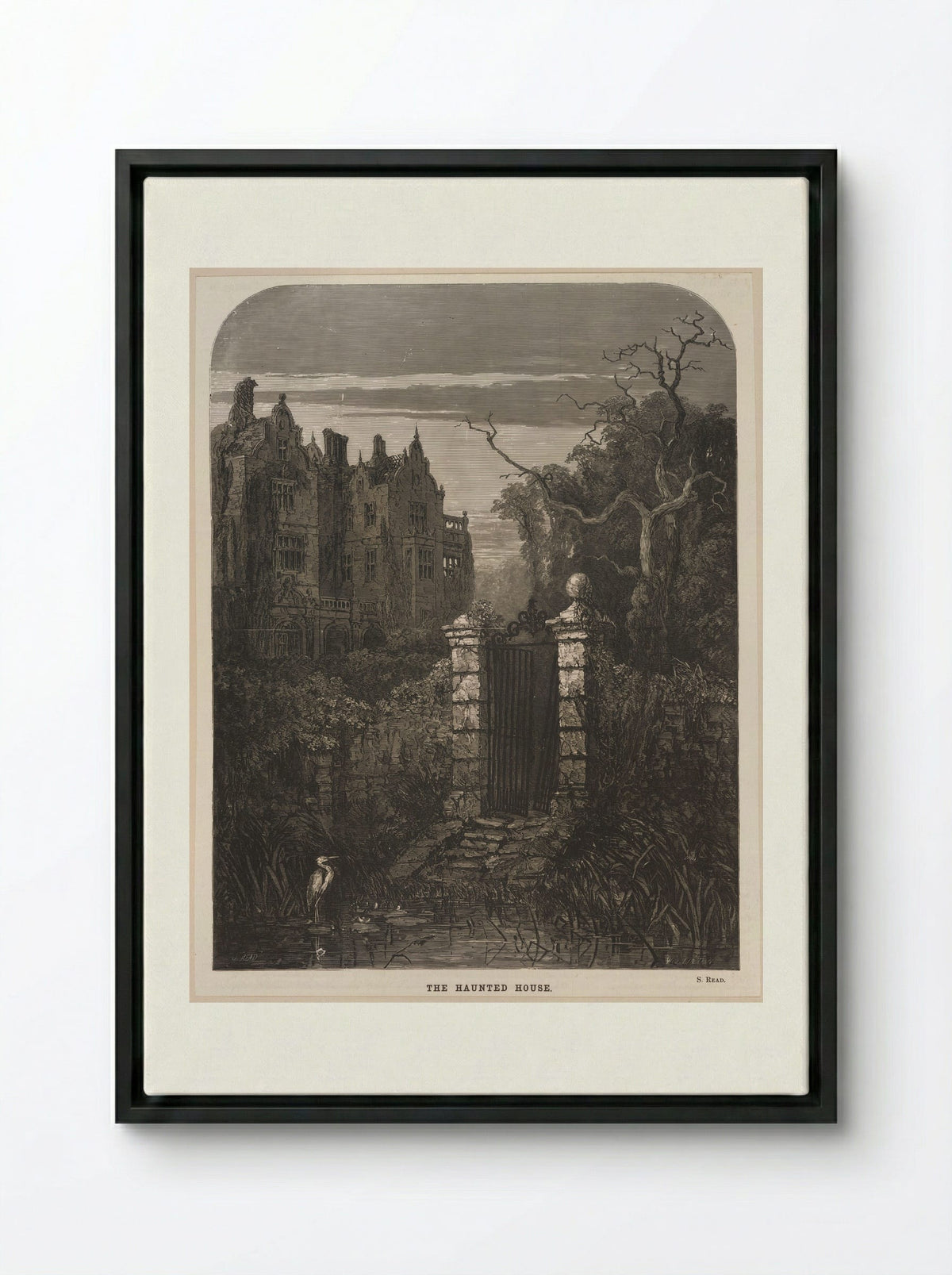 The Haunted House - William James Linton - Framed Canvas Black