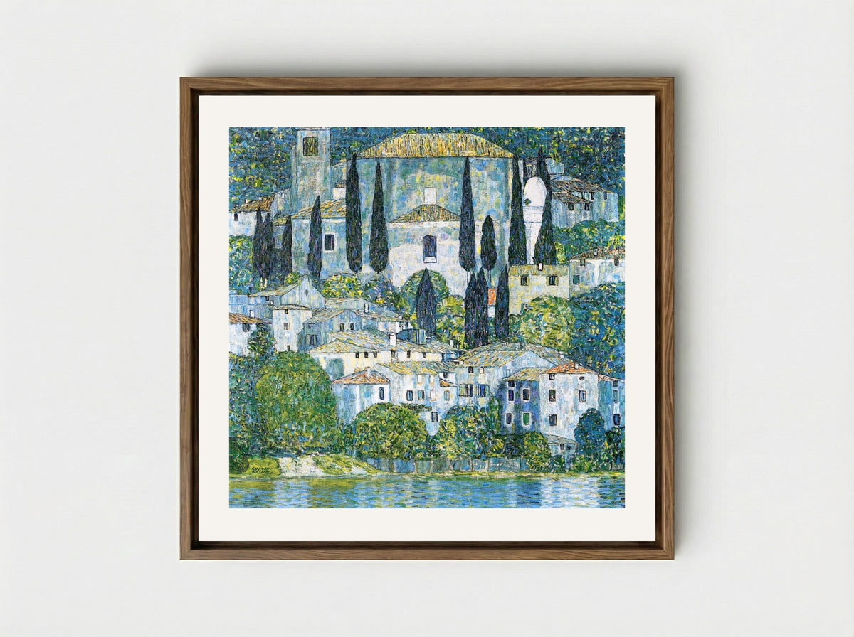 Kirche in Cassone - Gustav Klimt - Framed Canvas Wood
