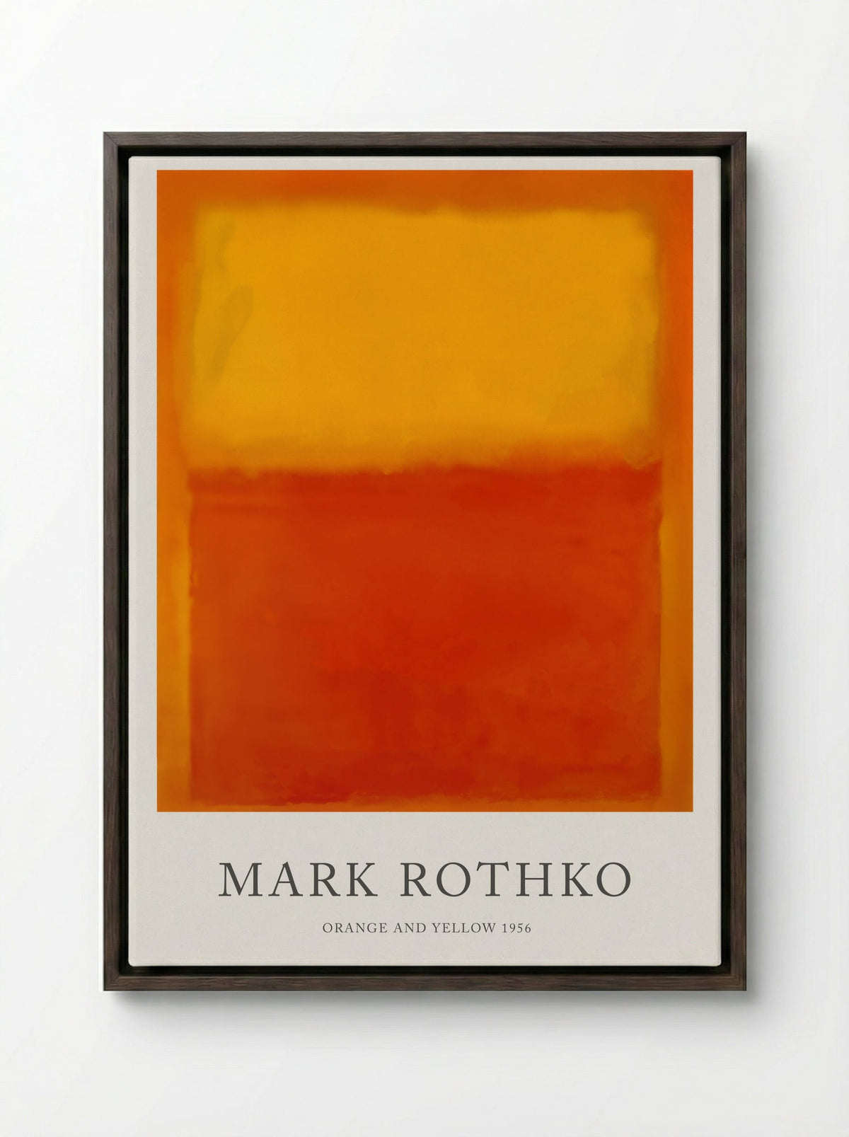 Orange and Yellow - Mark Rothko - Framed Canvas Dark Wood