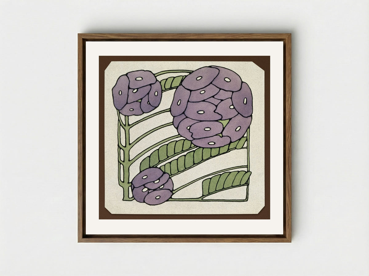 Purple Stylized (1915) - Hannah Borger Overbeck - Framed Canvas Wood