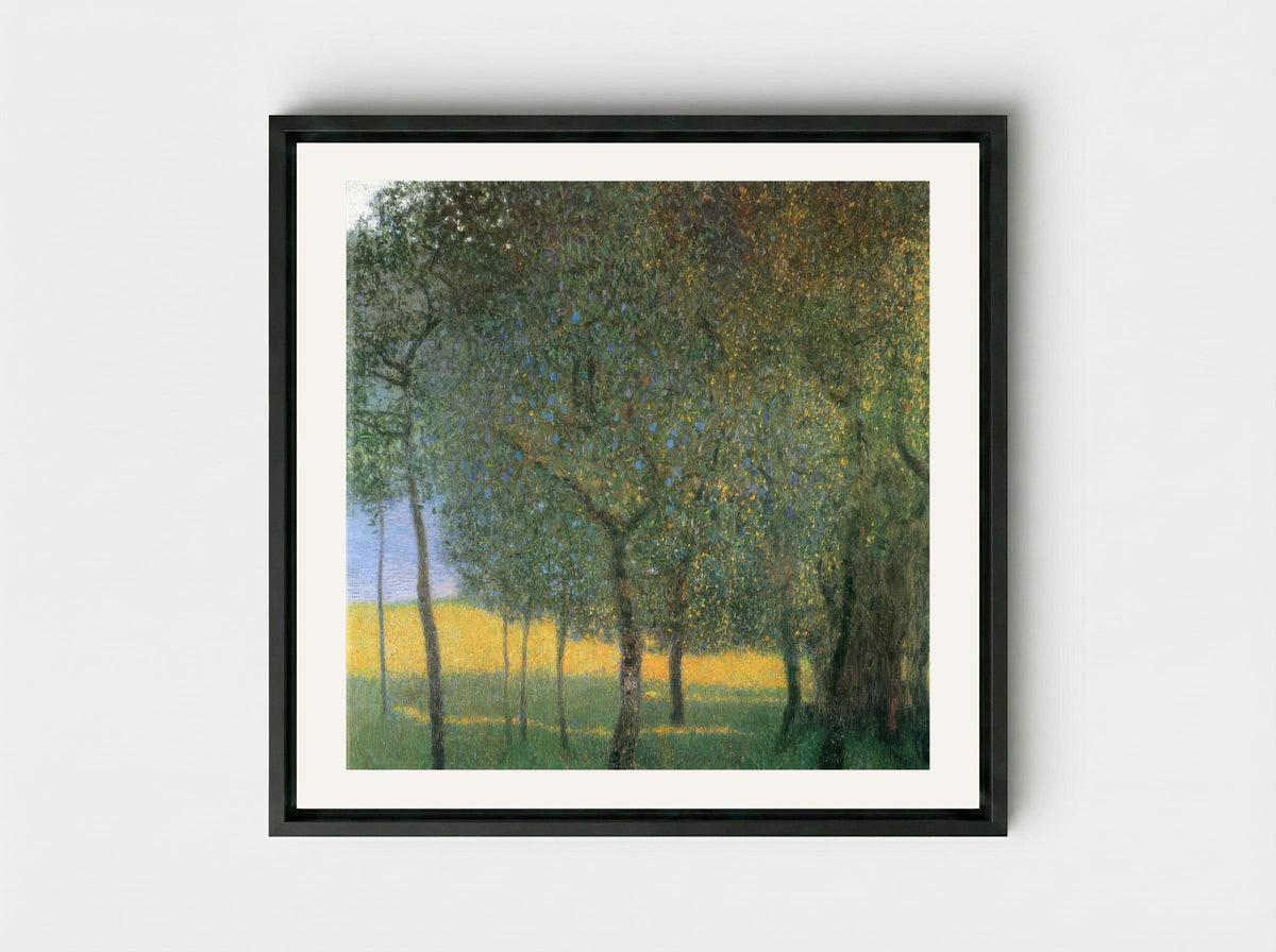 Fruit Trees by Henri Rousseau – Naïve Art Orchard Landscape Print - Framed Canvas Black