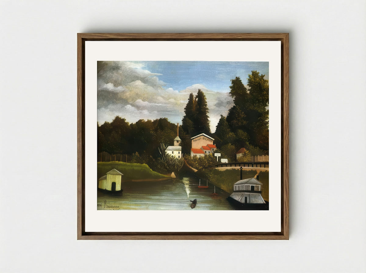 The Mill by Henri Rousseau – Naïve Art Village Landscape Print - Framed Canvas Wood