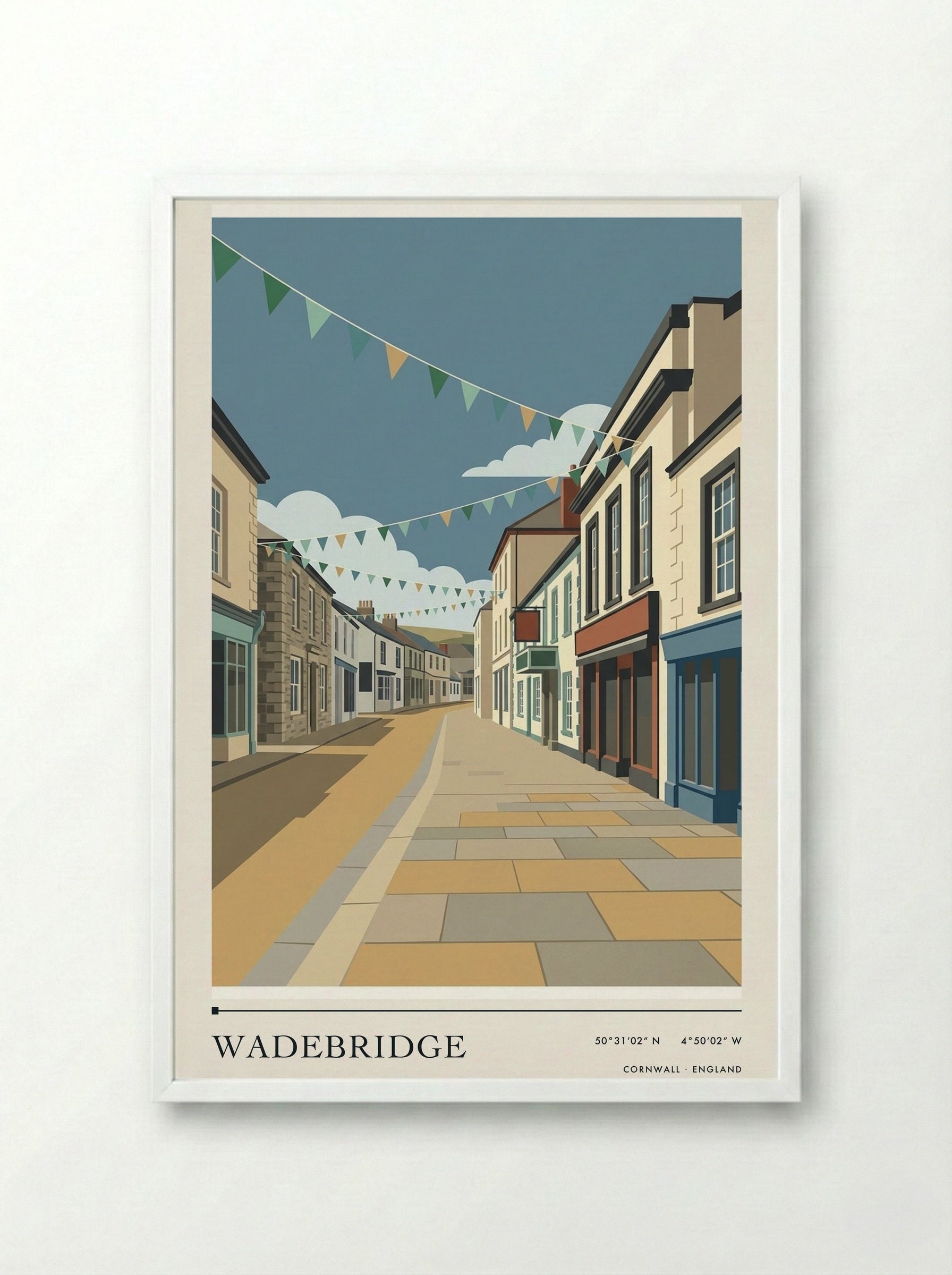 Wadebridge Cornwall England Travel Poster - Framed Print White