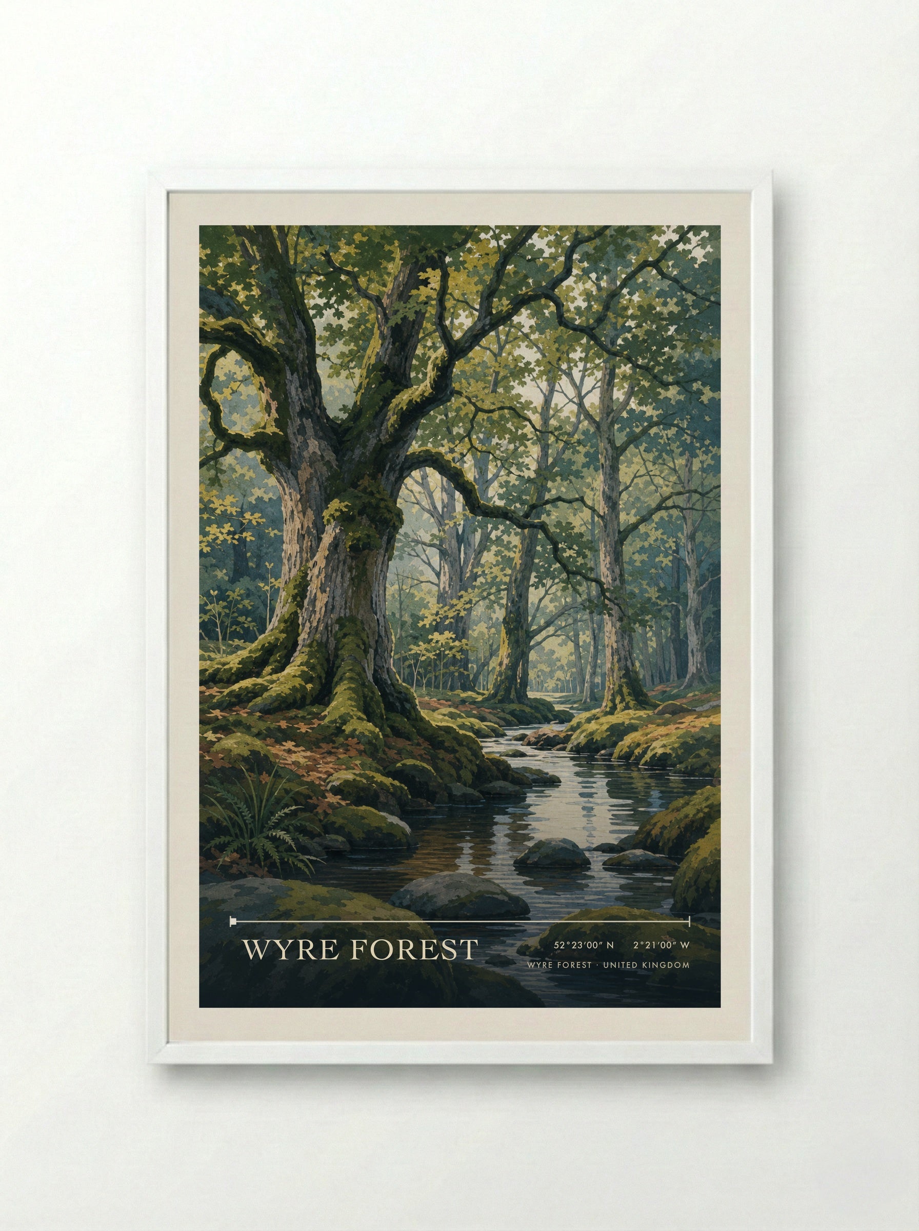 Wyre Forest United Kingdom Travel Poster - Framed Print White