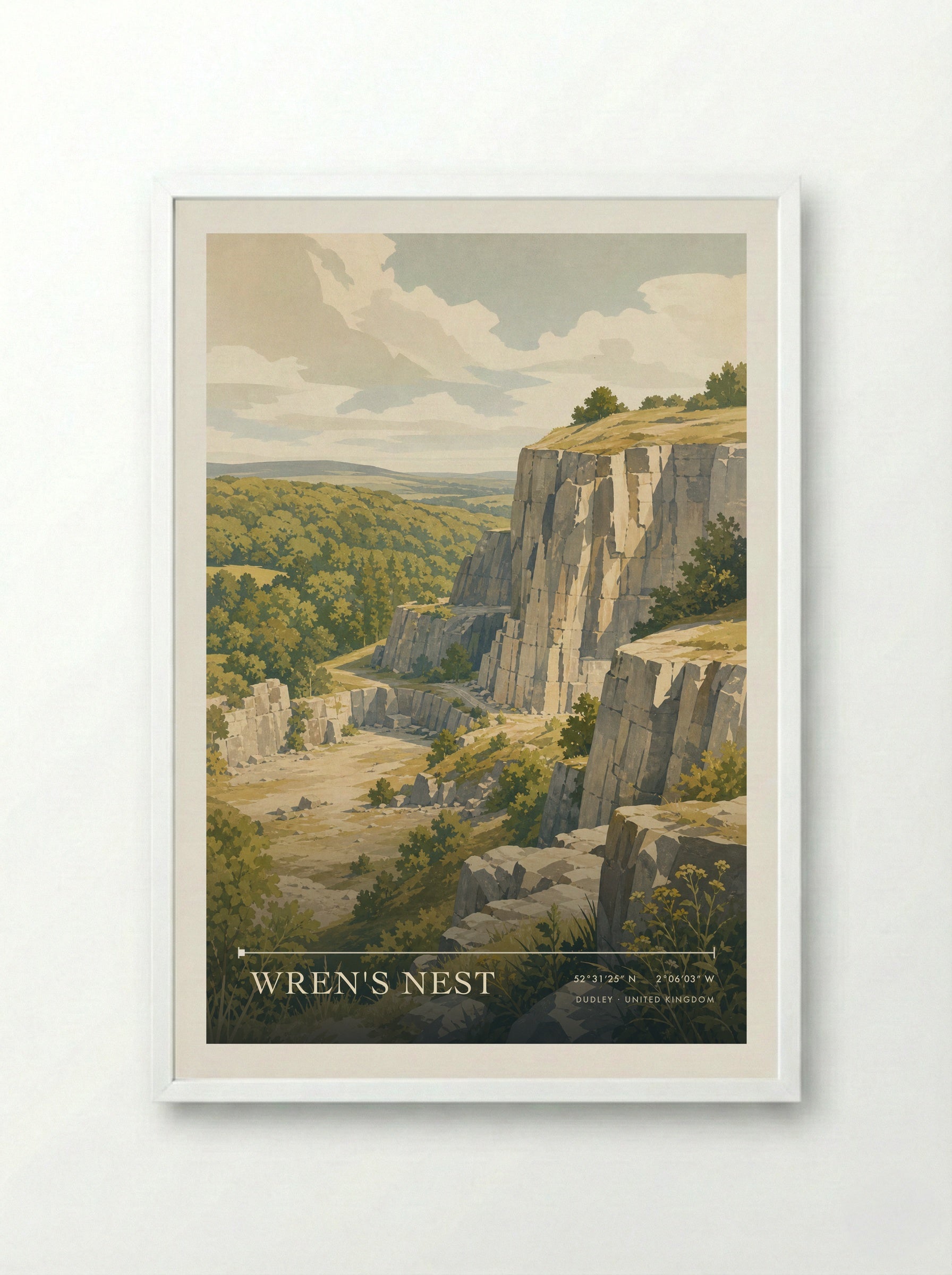 Wren's Nest Dudley United Kingdom Travel Poster - Framed Print White