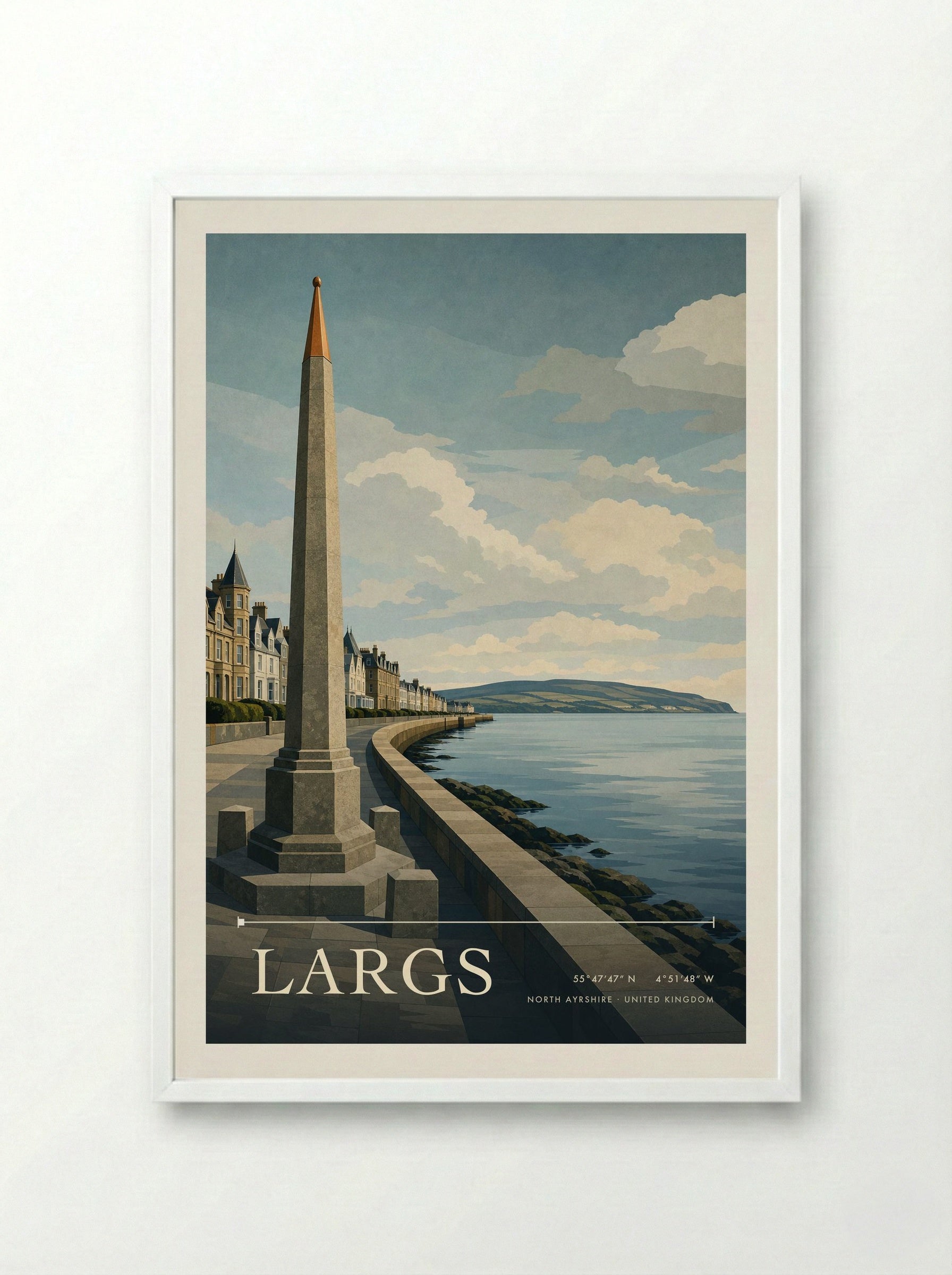 Largs North Ayrshire United Kingdom Travel Poster - Framed Print White