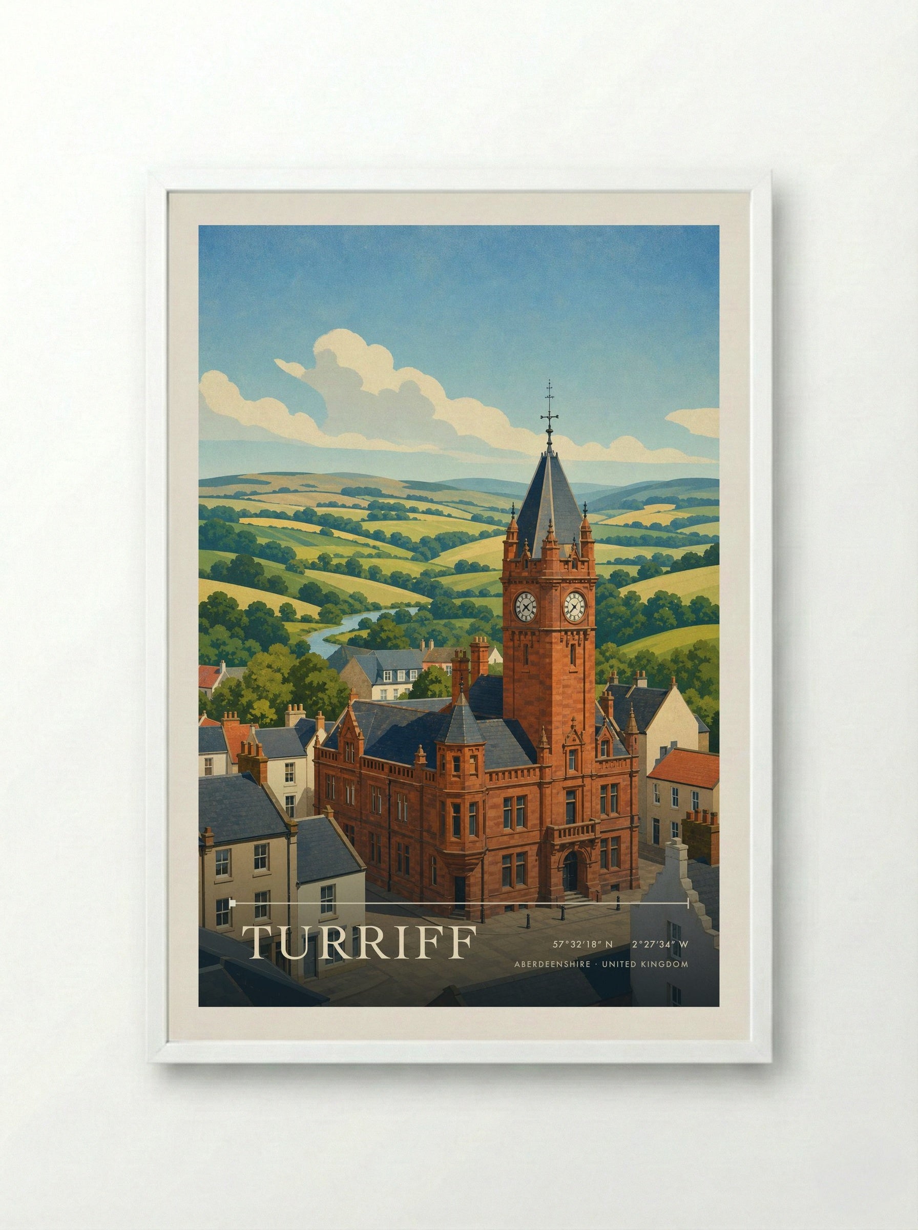 Turriff Aberdeenshire United Kingdom Travel Poster - Framed Print White