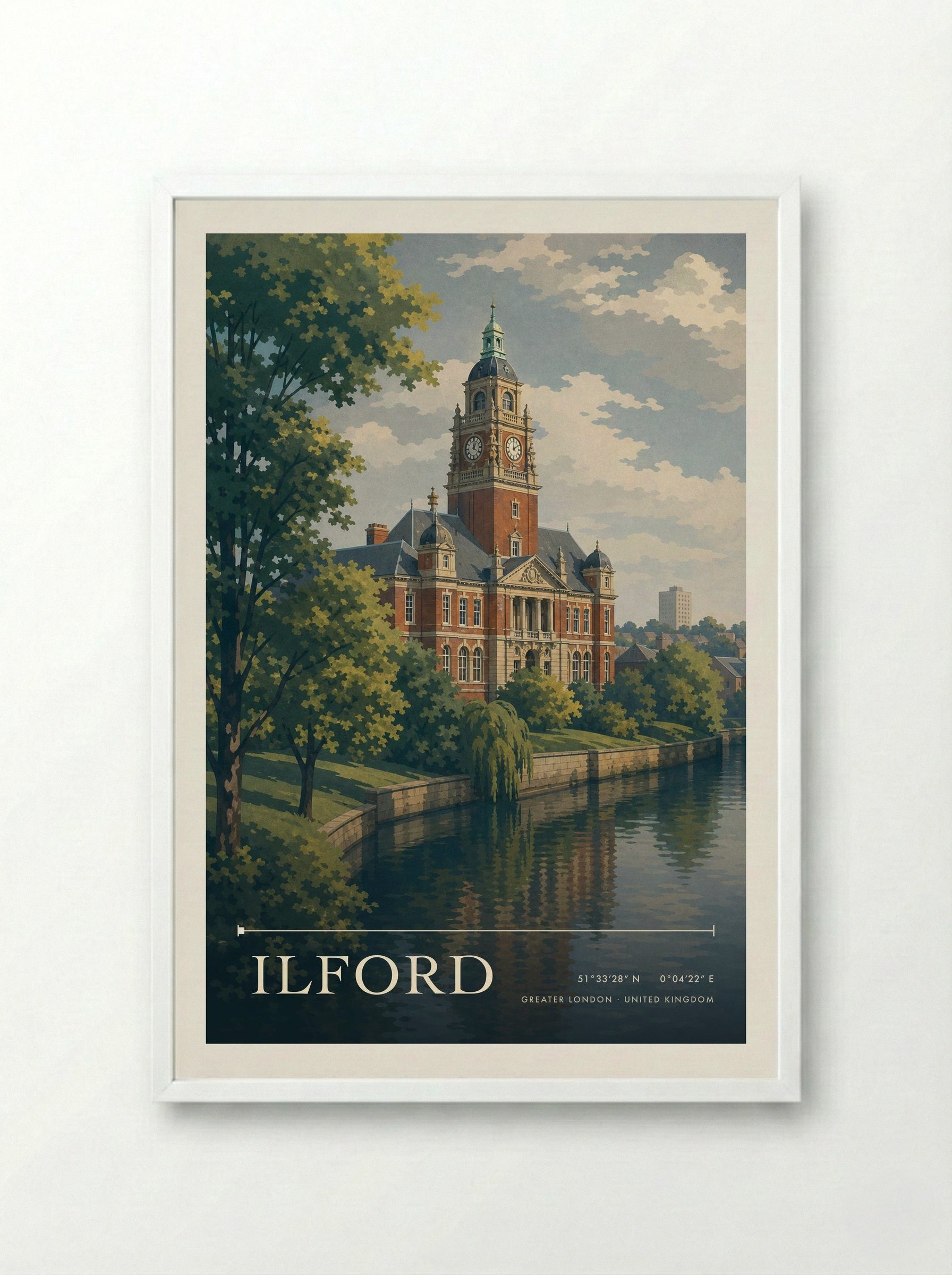 Ilford Greater London United Kingdom Travel Poster - Framed Print White