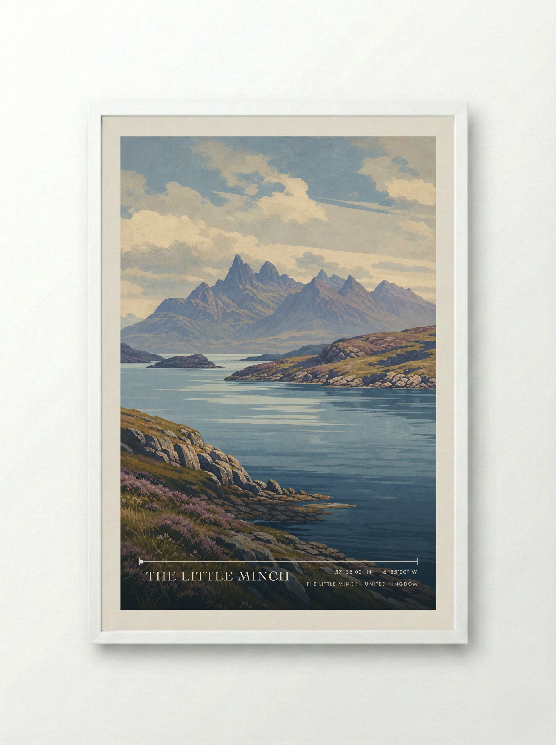 The Little Minch United Kingdom Travel Poster - Framed Print White