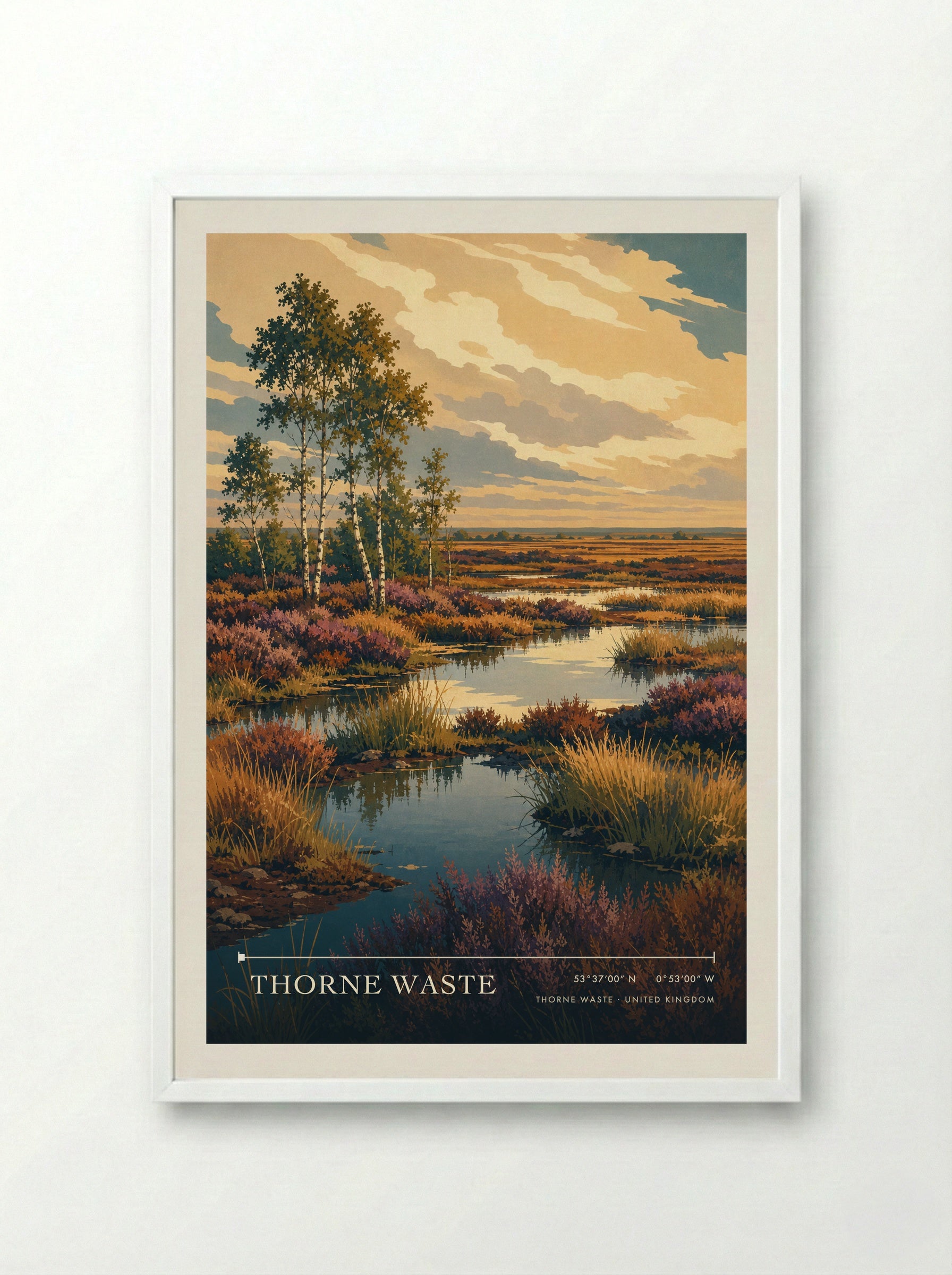 Thorne Waste United Kingdom Travel Poster - Framed Print White