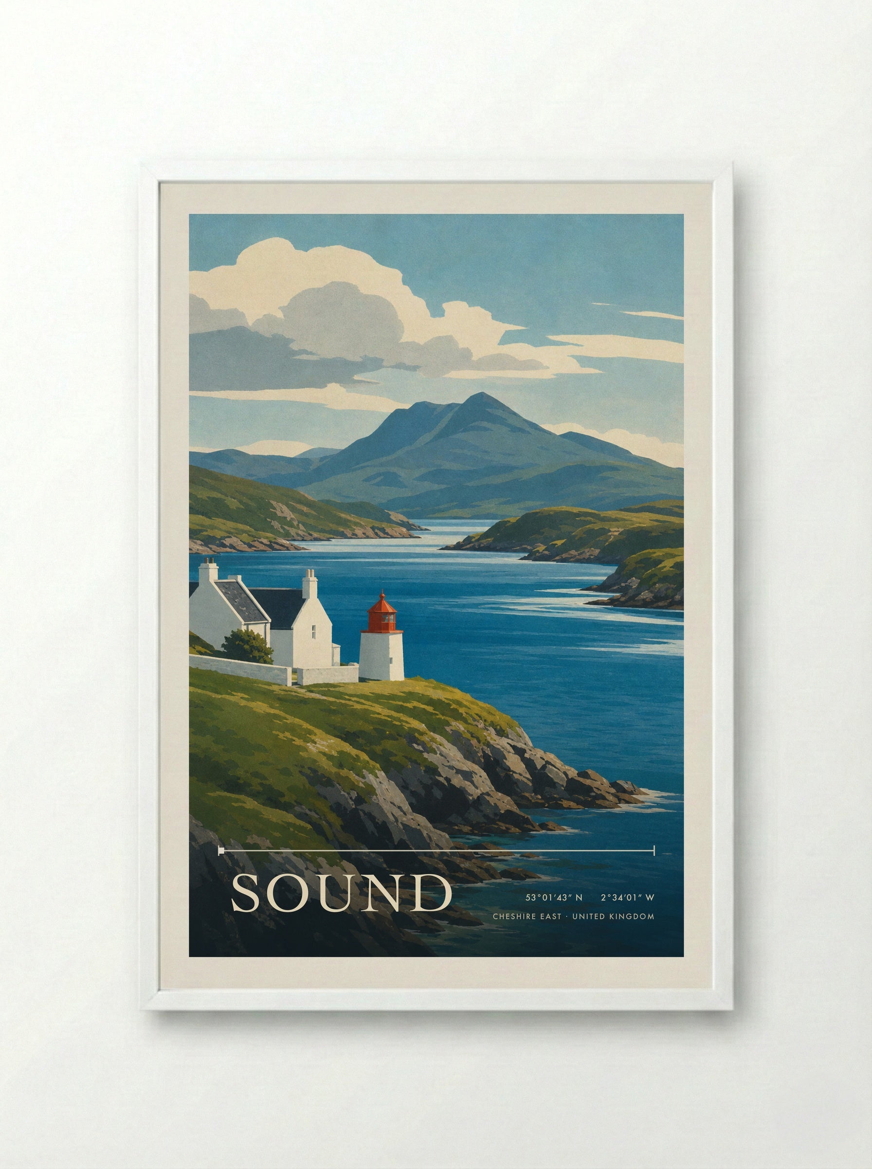 Sound Cheshire East United Kingdom Travel Poster - Framed Print White
