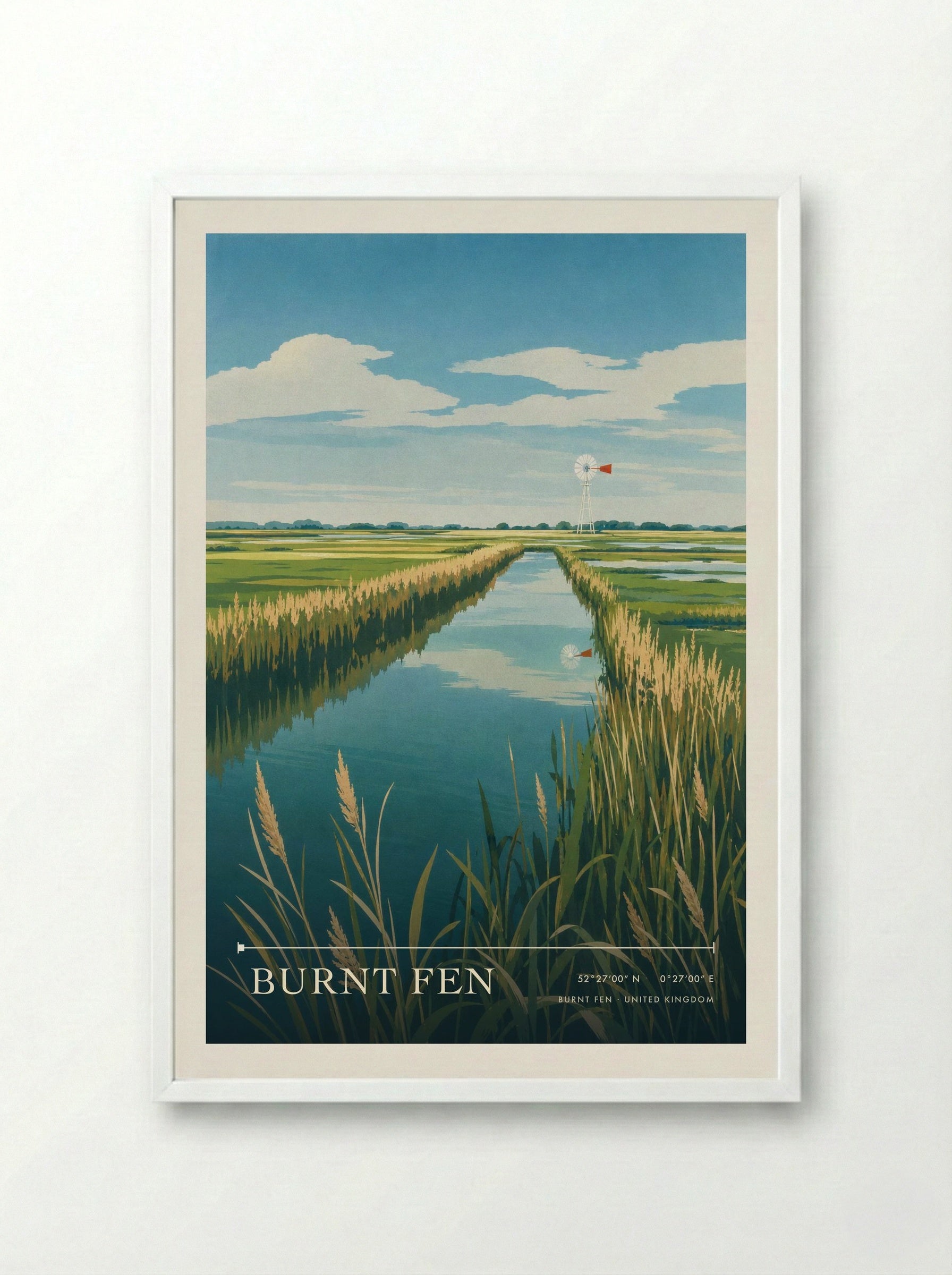 Burnt Fen United Kingdom Travel Poster - Framed Print White