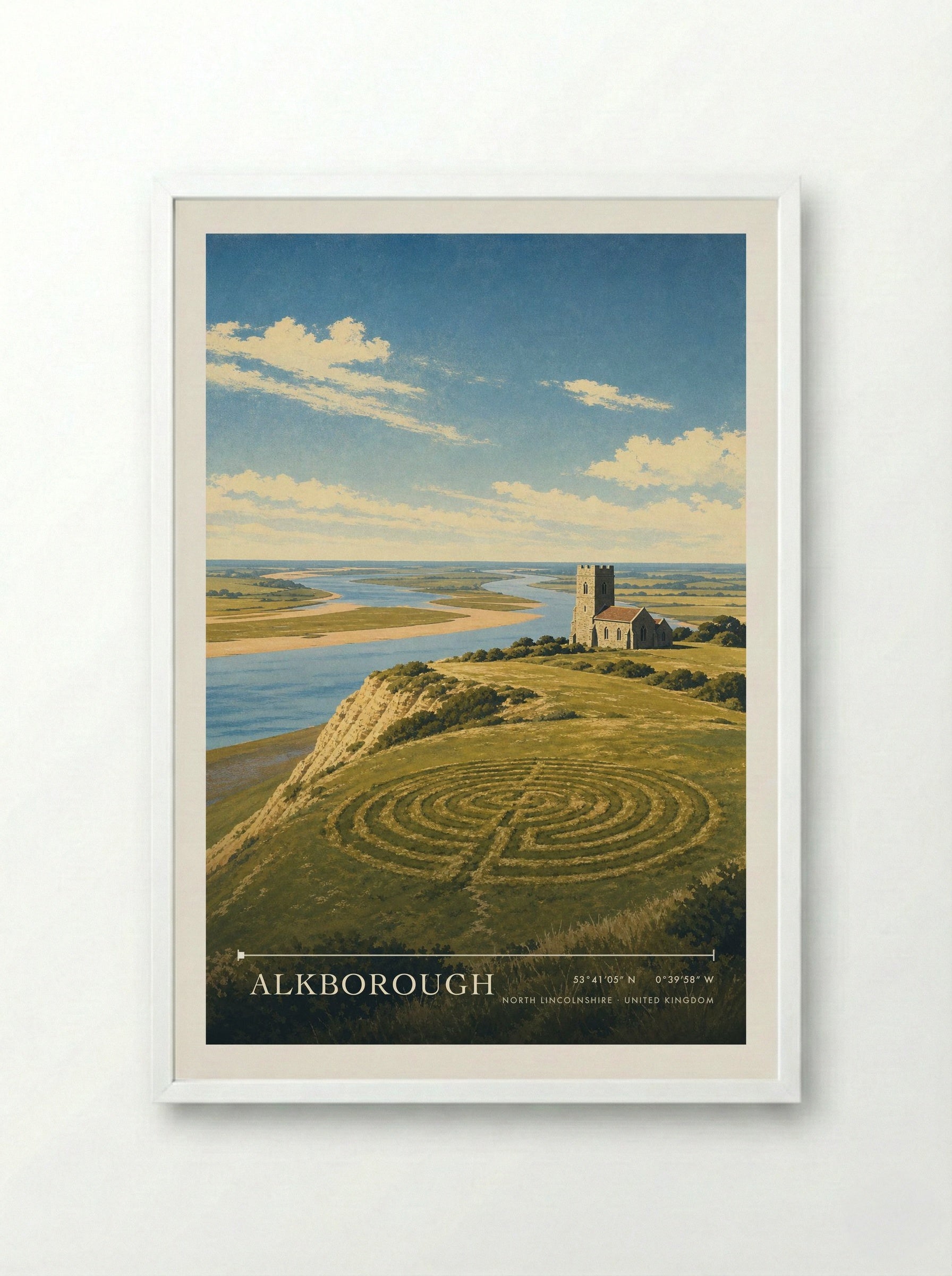 Alkborough North Lincolnshire United Kingdom Travel Poster - Framed Print White