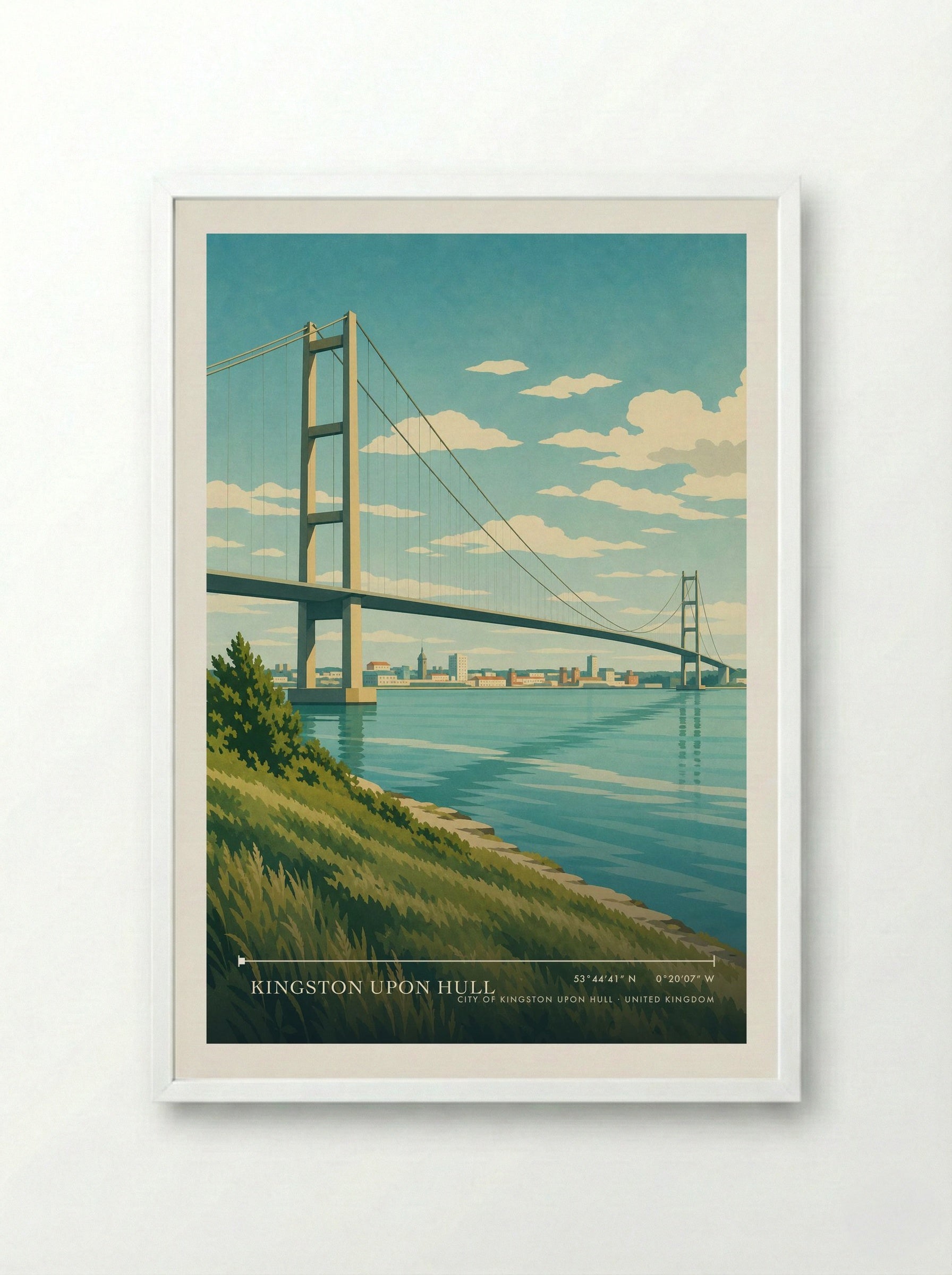 Kingston upon Hull City of Kingston upon Hull United Kingdom Travel Poster - Framed Print White