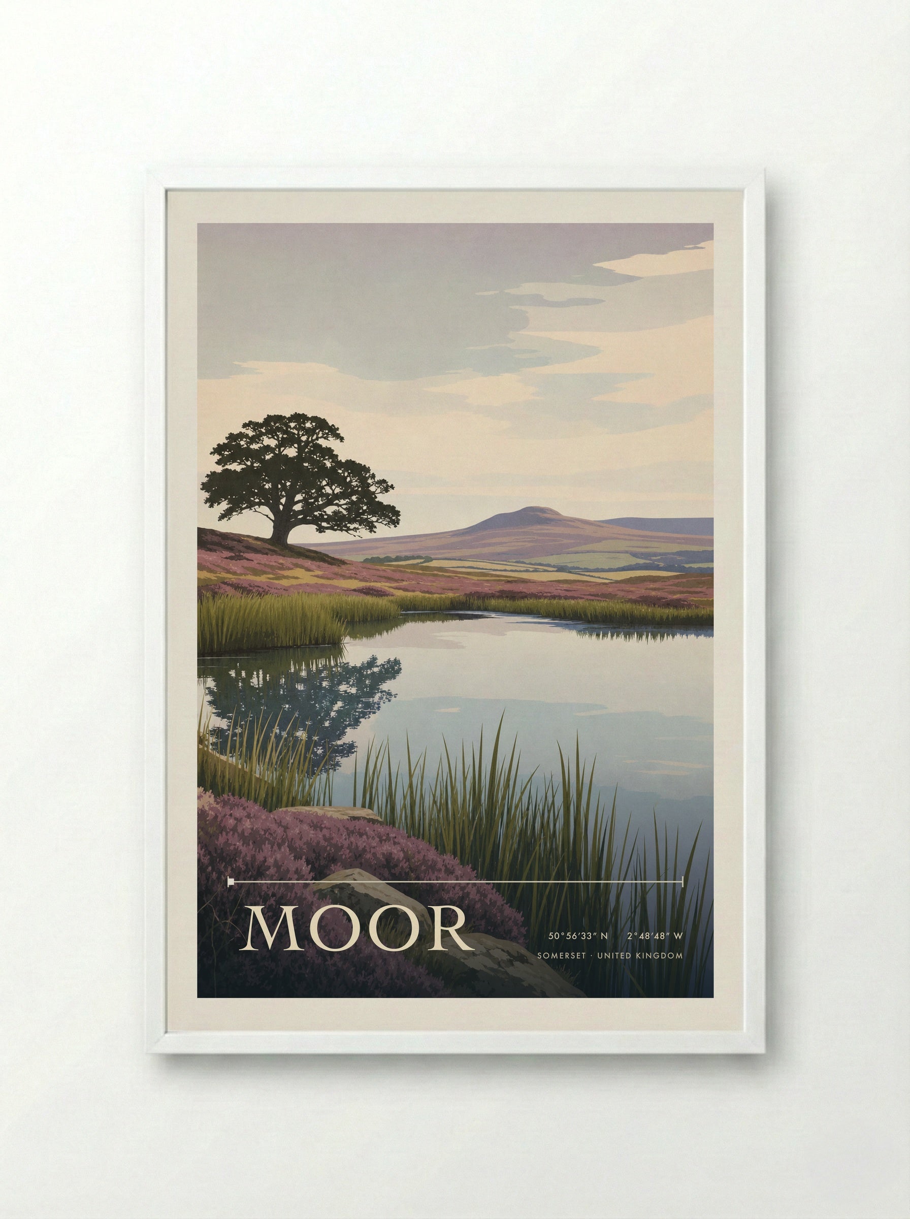 Moor Somerset United Kingdom Travel Poster - Framed Print White