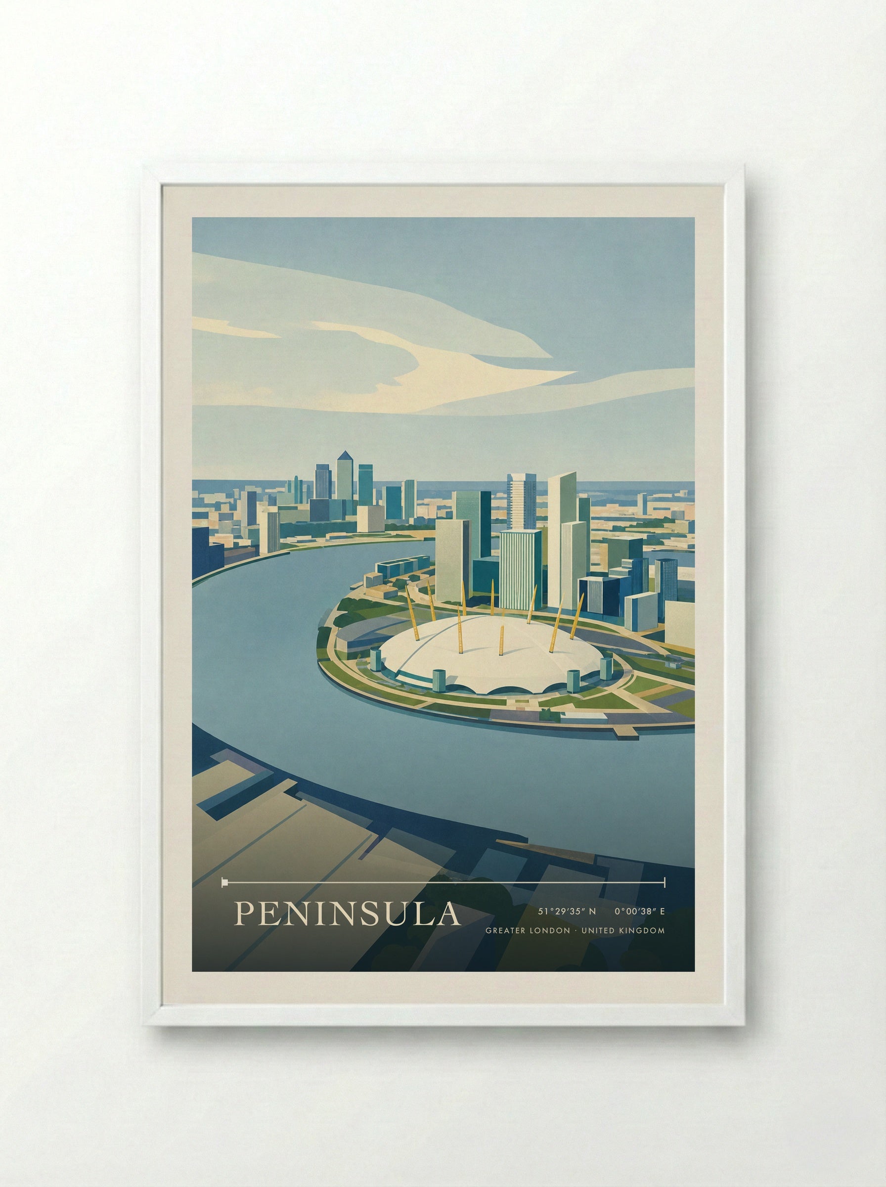 Peninsula Greater London United Kingdom Travel Poster - Framed Print White