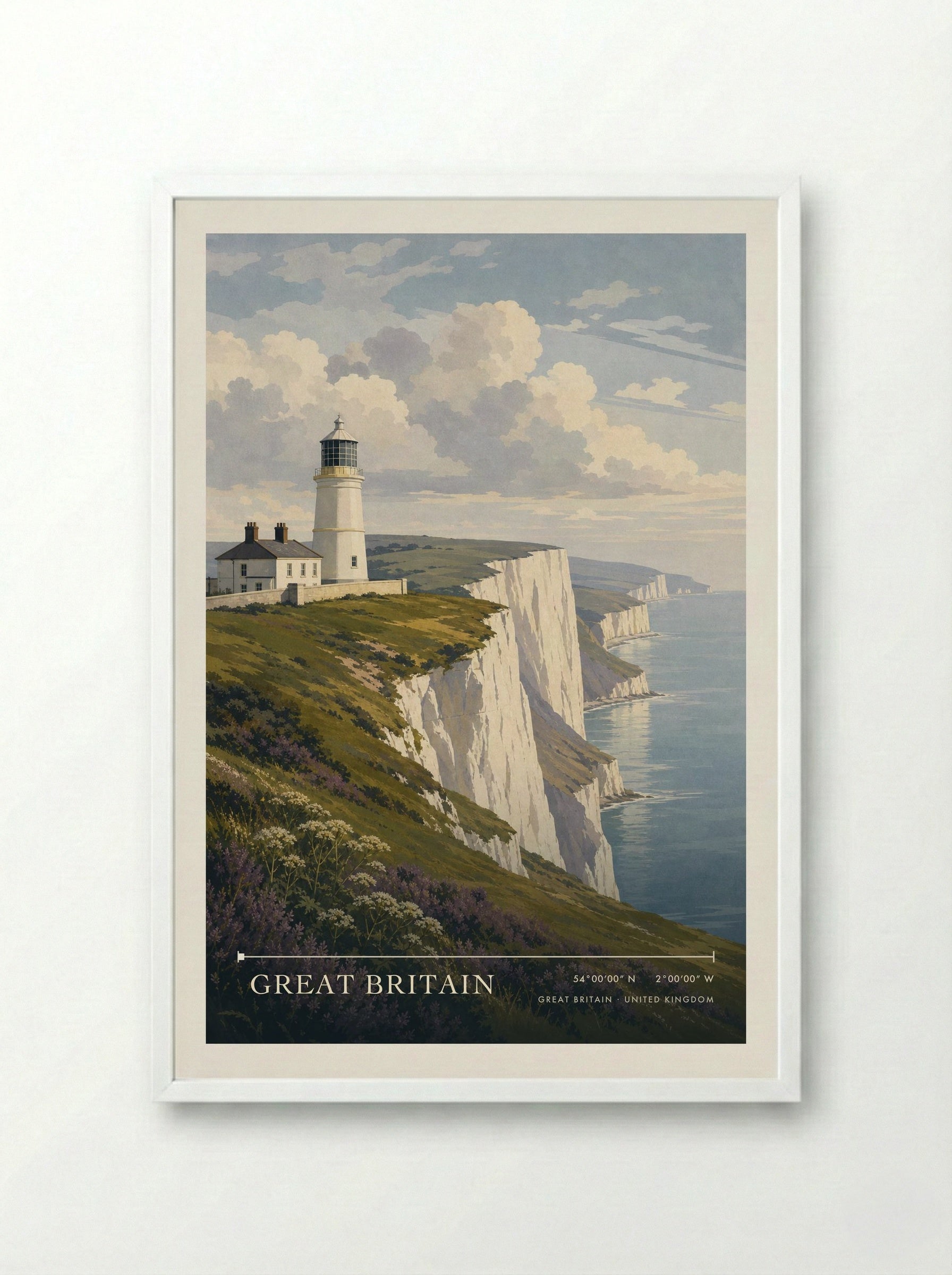Great Britain United Kingdom Travel Poster - Framed Print White