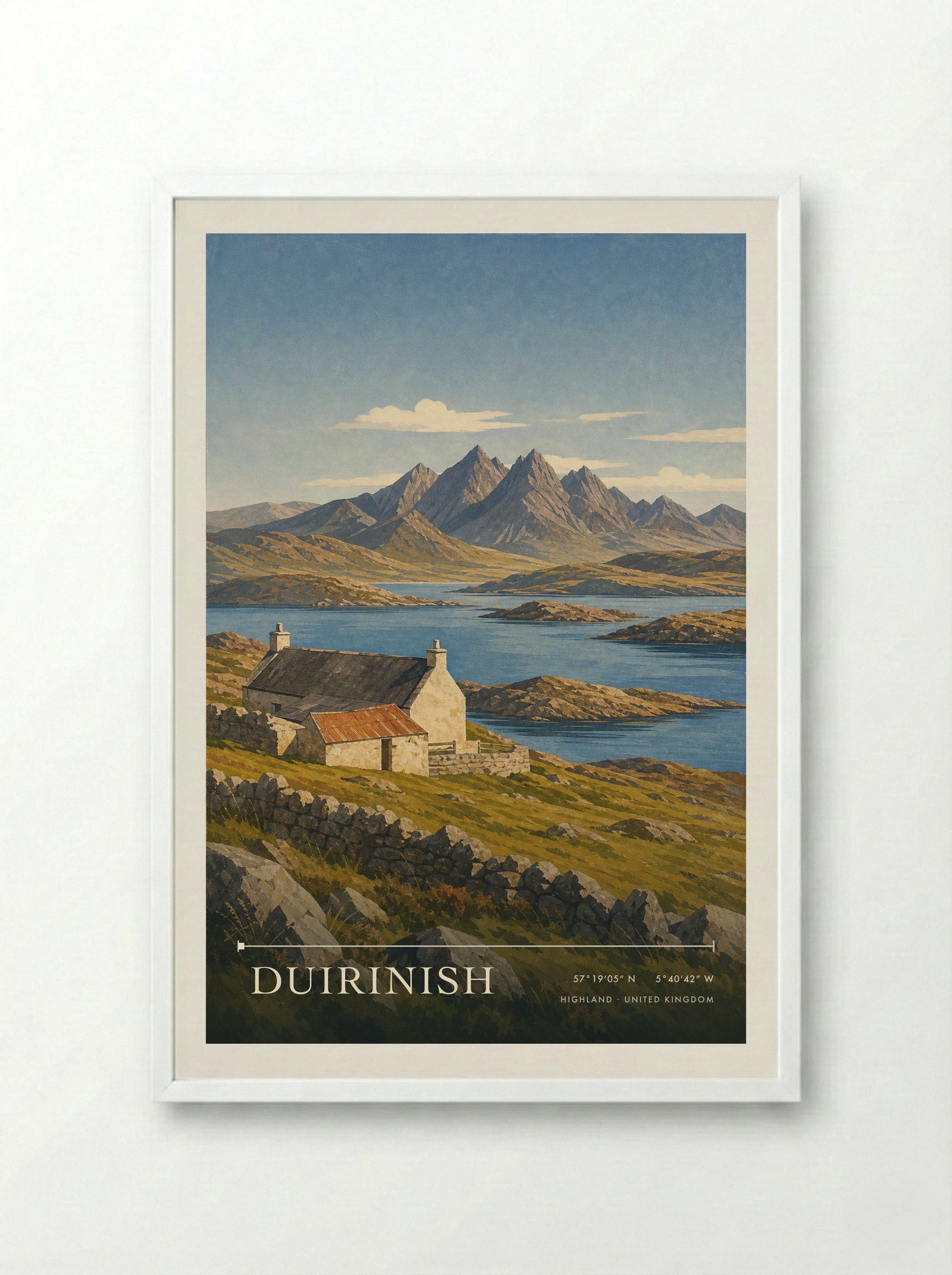 Duirinish Highland United Kingdom Travel Poster - Framed Print White
