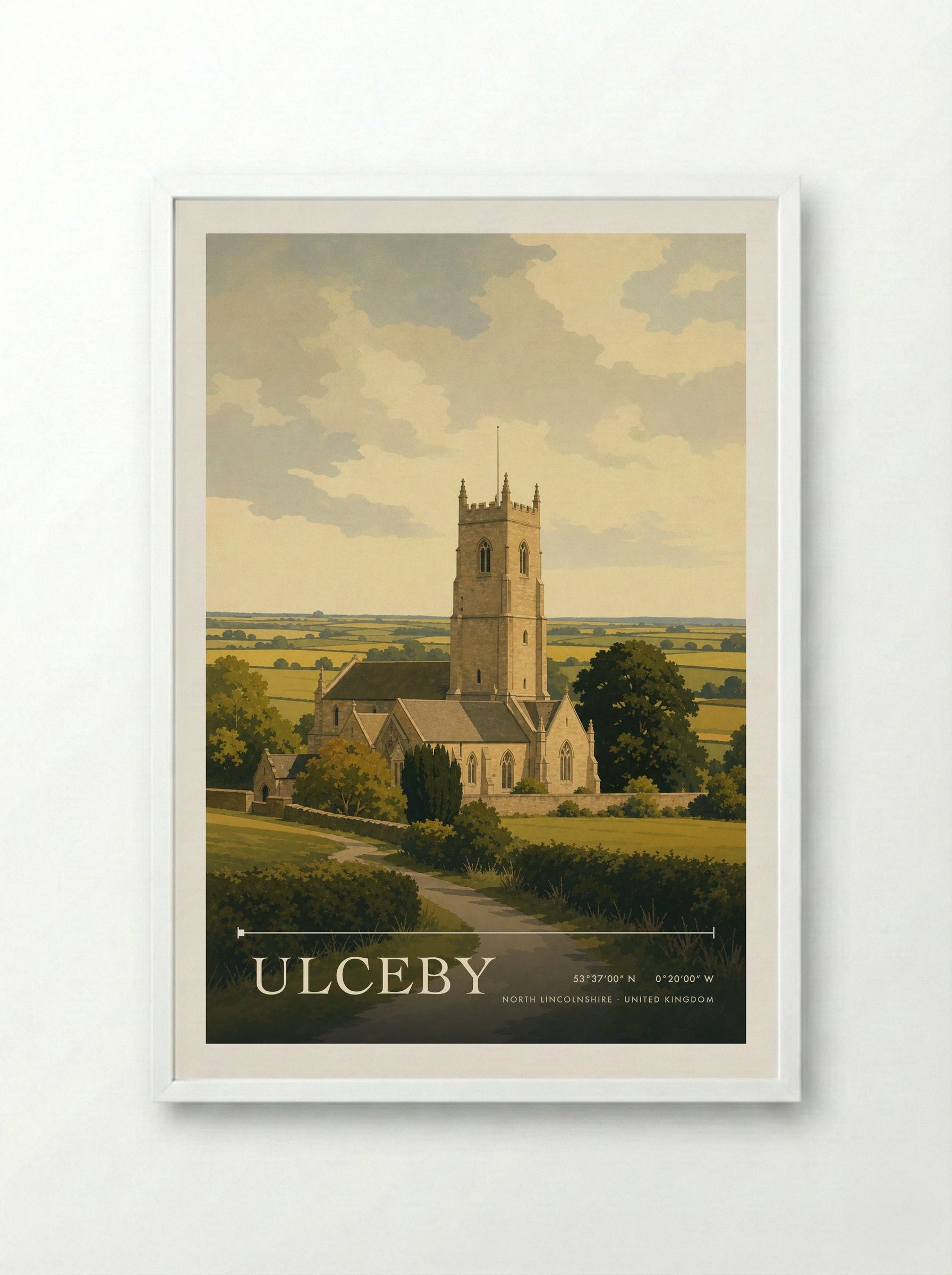Ulceby North Lincolnshire United Kingdom Travel Poster - Framed Print White